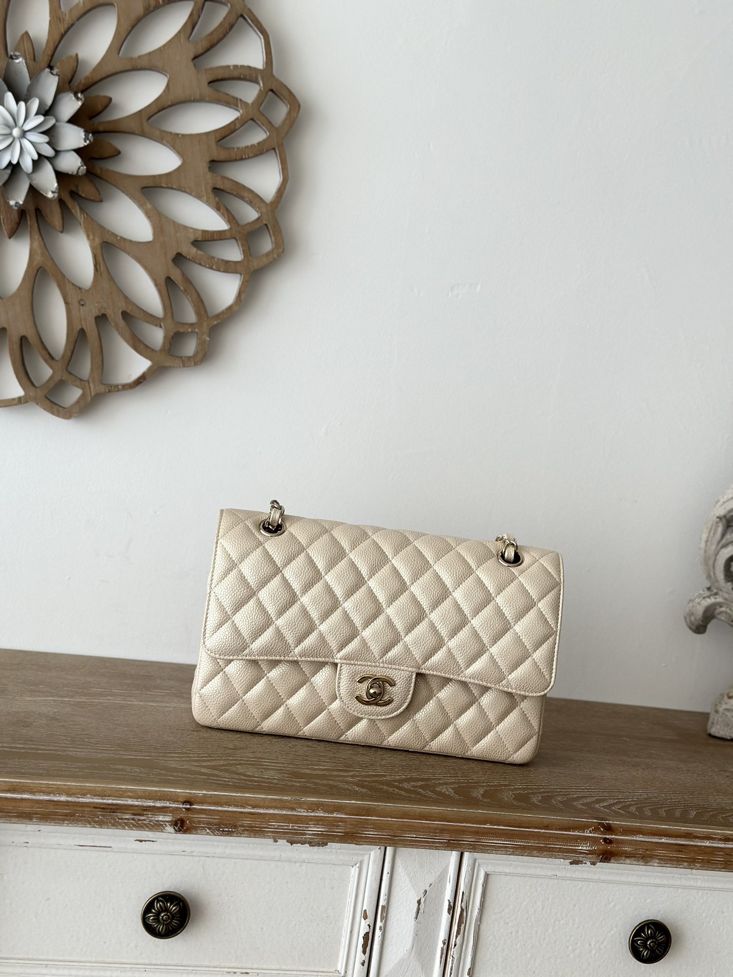 Chanel Classic Flap Bag New
 Crossbody & Shoulder Bags Apricot Color Pink Cowhide Fashion Chains