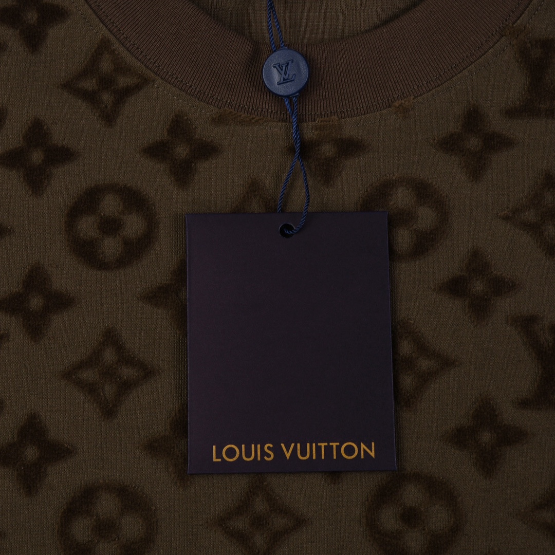 Louis vuitton标志LOGO毛巾绣提花 短袖T恤