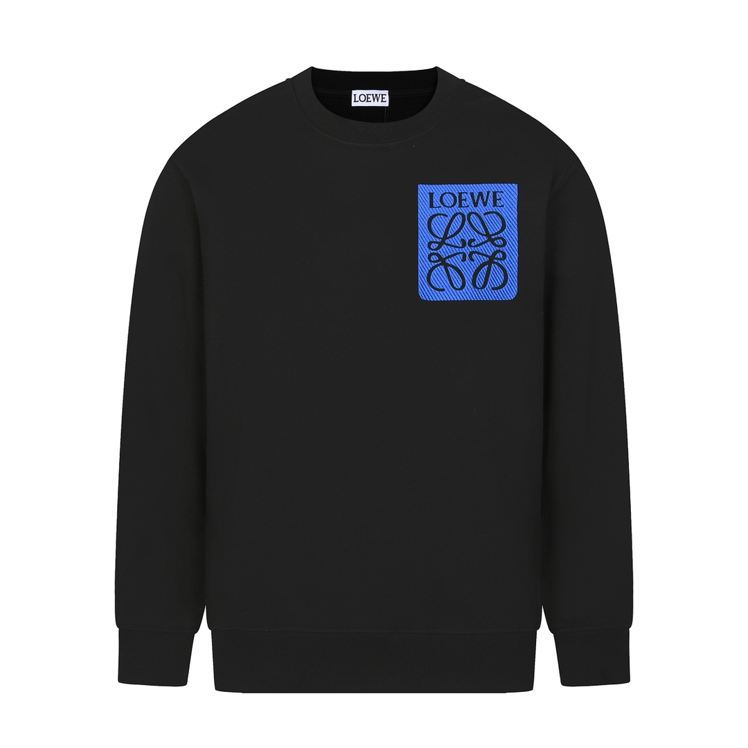 🅿️165 LOEW 2024 AW otoño/invierno nueva sudadera de cuello redondo, logo de letras en contraste con bordado de punto d…