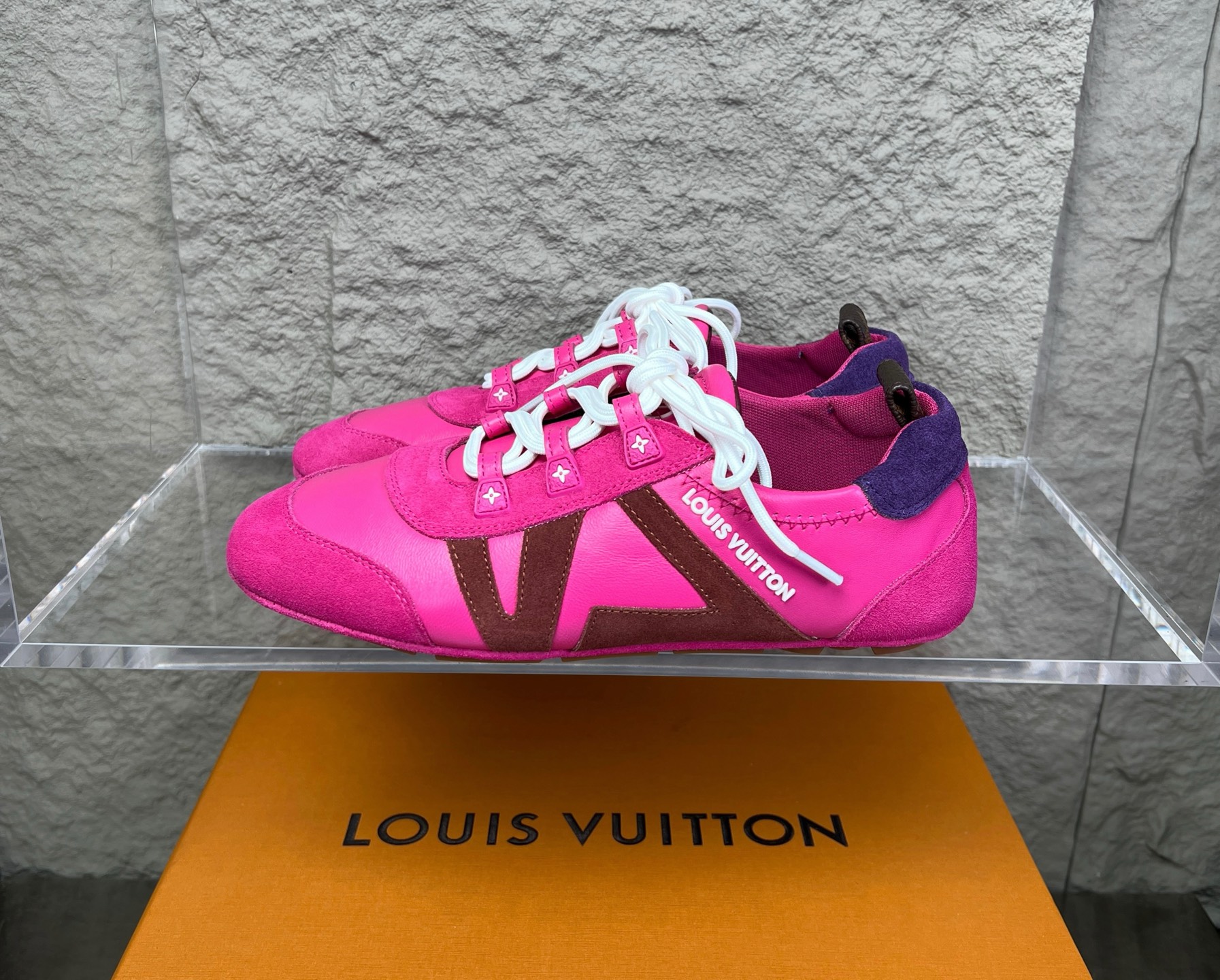 Louis Vuitton Women's Sneakerina Pink Leather & Suede Low-Top Sneakers 1 i1747329422428 3999 0 0