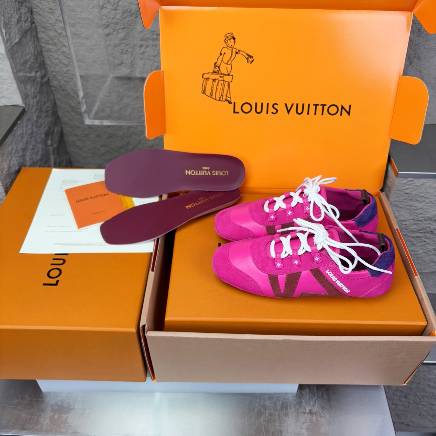 Louis Vuitton Women's Sneakerina Pink Leather & Suede Low-Top Sneakers 2 i1747329424215 4499 0 1