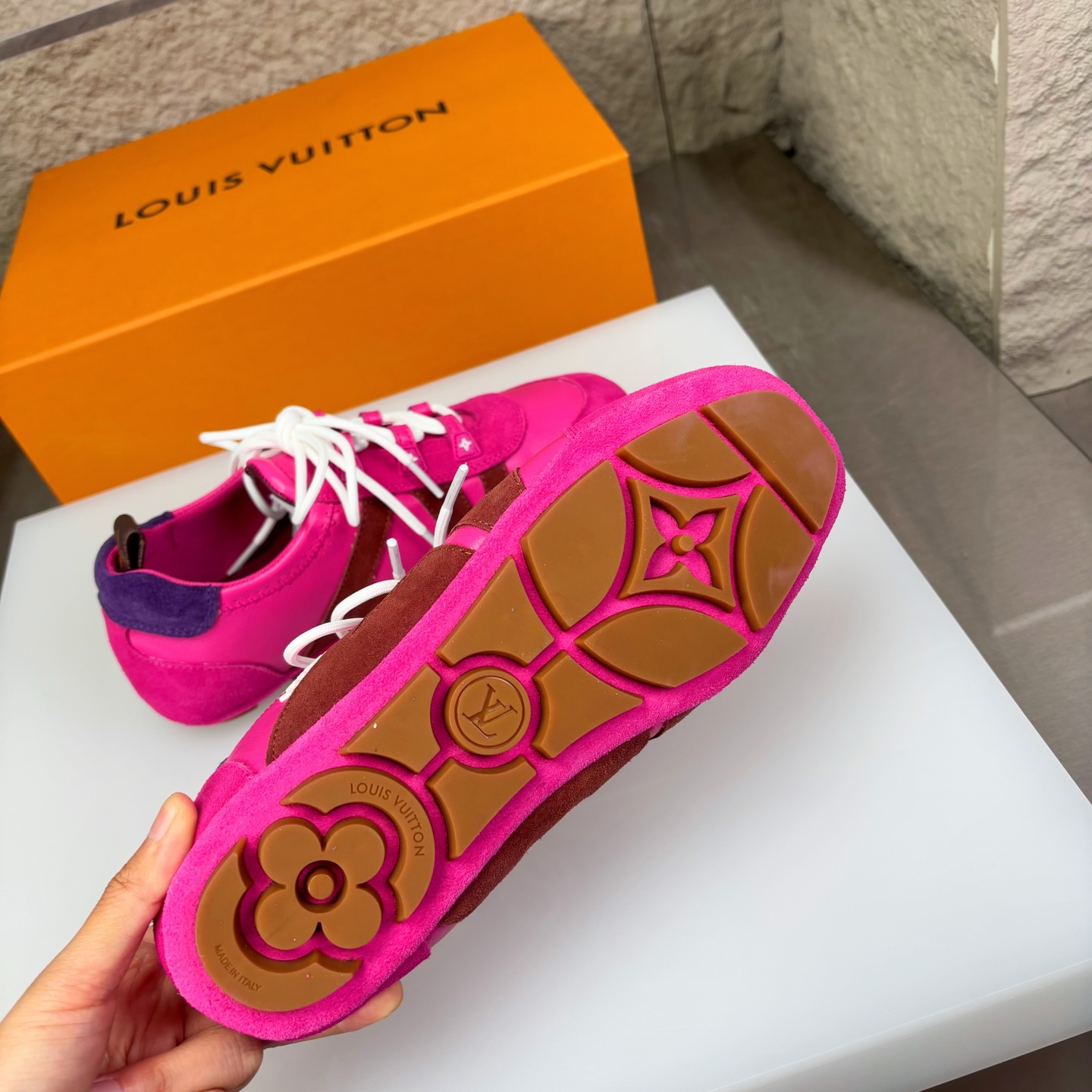 Louis Vuitton Women's Sneakerina Pink Leather & Suede Low-Top Sneakers 9 i1747329425087 5439 0 8