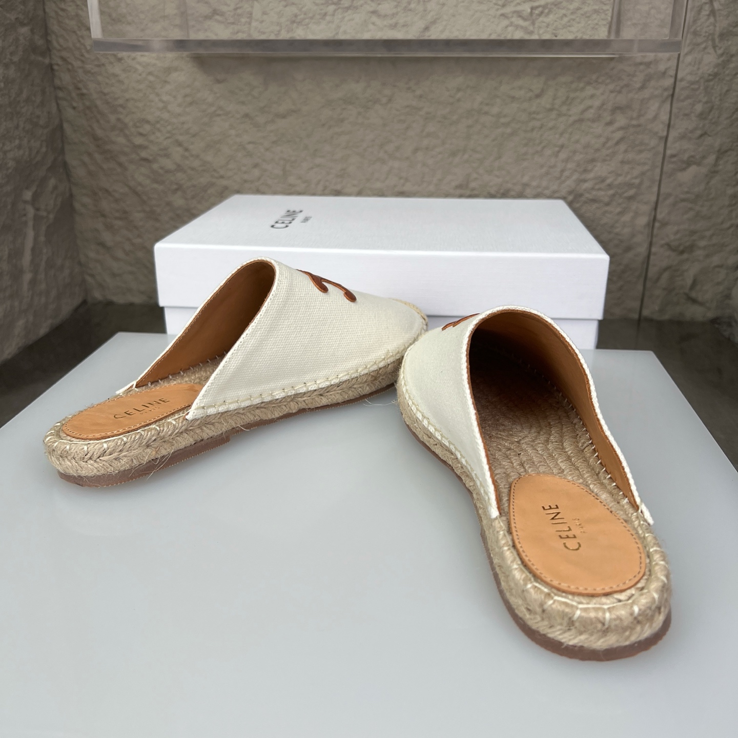Celine Women's Triomphe Logo Espadrille Slides Mules Sandals Shoes 6 i1751631090212 4343 0 4