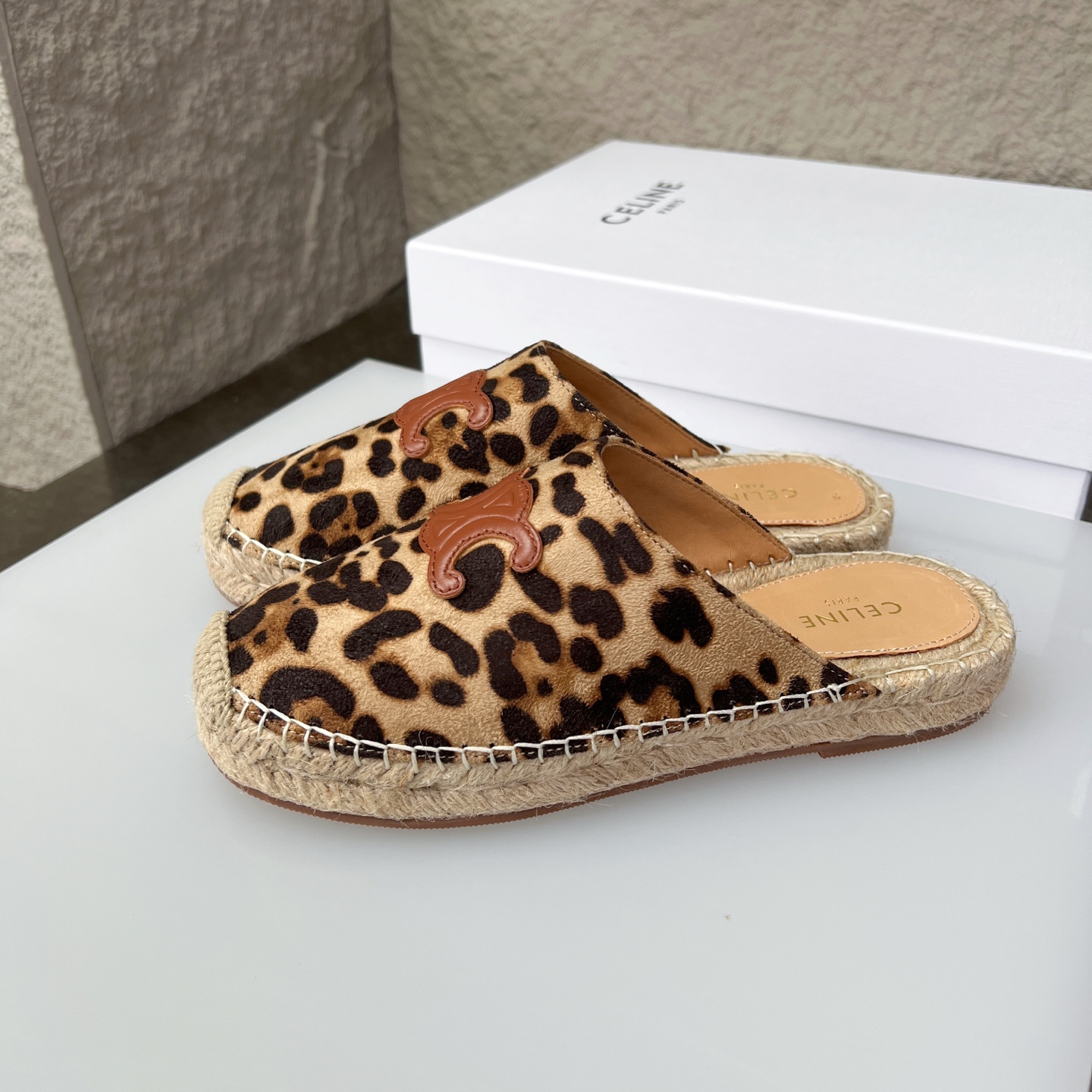 Celine Women's Leopard Print Triomphe Espadrille Mules Slides Sandals 2 i1751631238527 3811 0 1