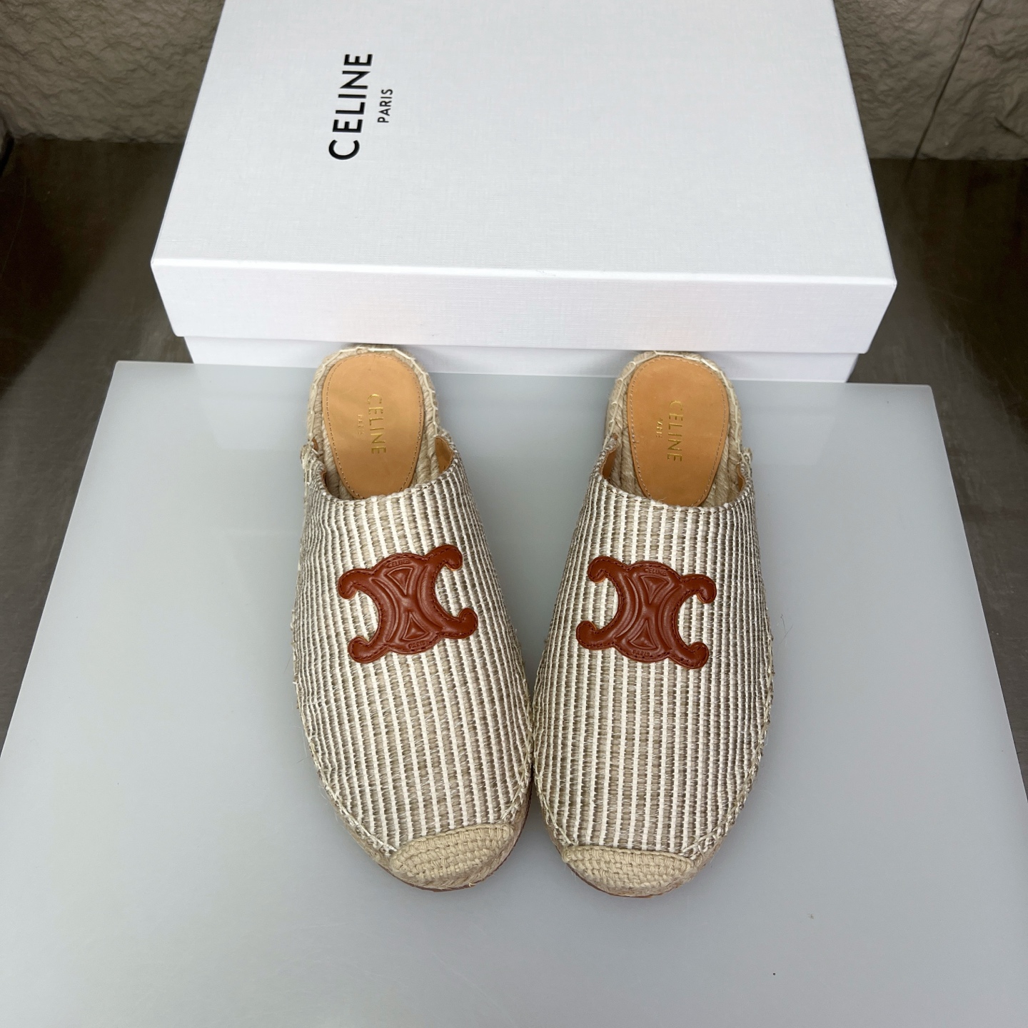Celine Women's Triomphe Embroidered Espadrille Mules Slides Sandals 1 i1751631316917 5729 0 0