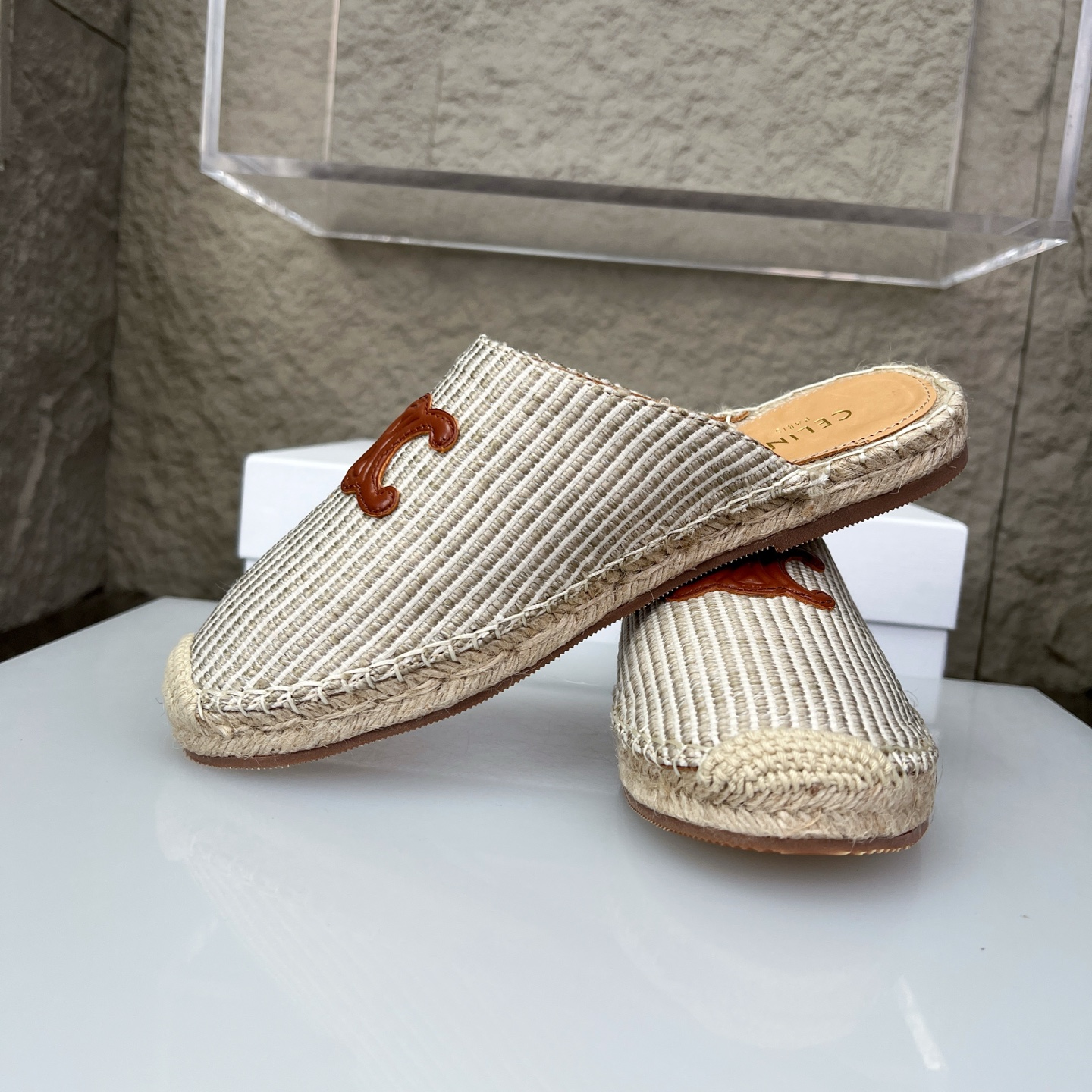 Celine Women's Triomphe Embroidered Espadrille Mules Slides Sandals 3 i1751631316938 5323 0 2