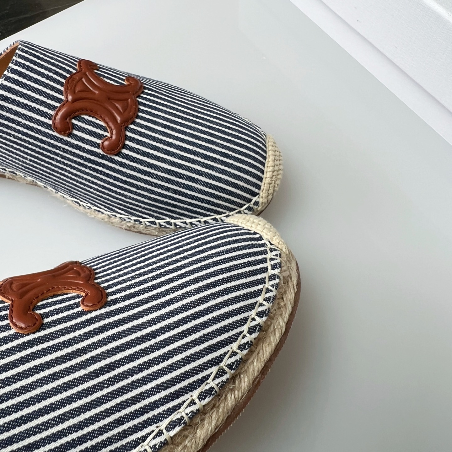Celine Women's Espadrille Striped Mules with Triomphe Logo - Size 35-40 4 i1751631504188 6678 0 3