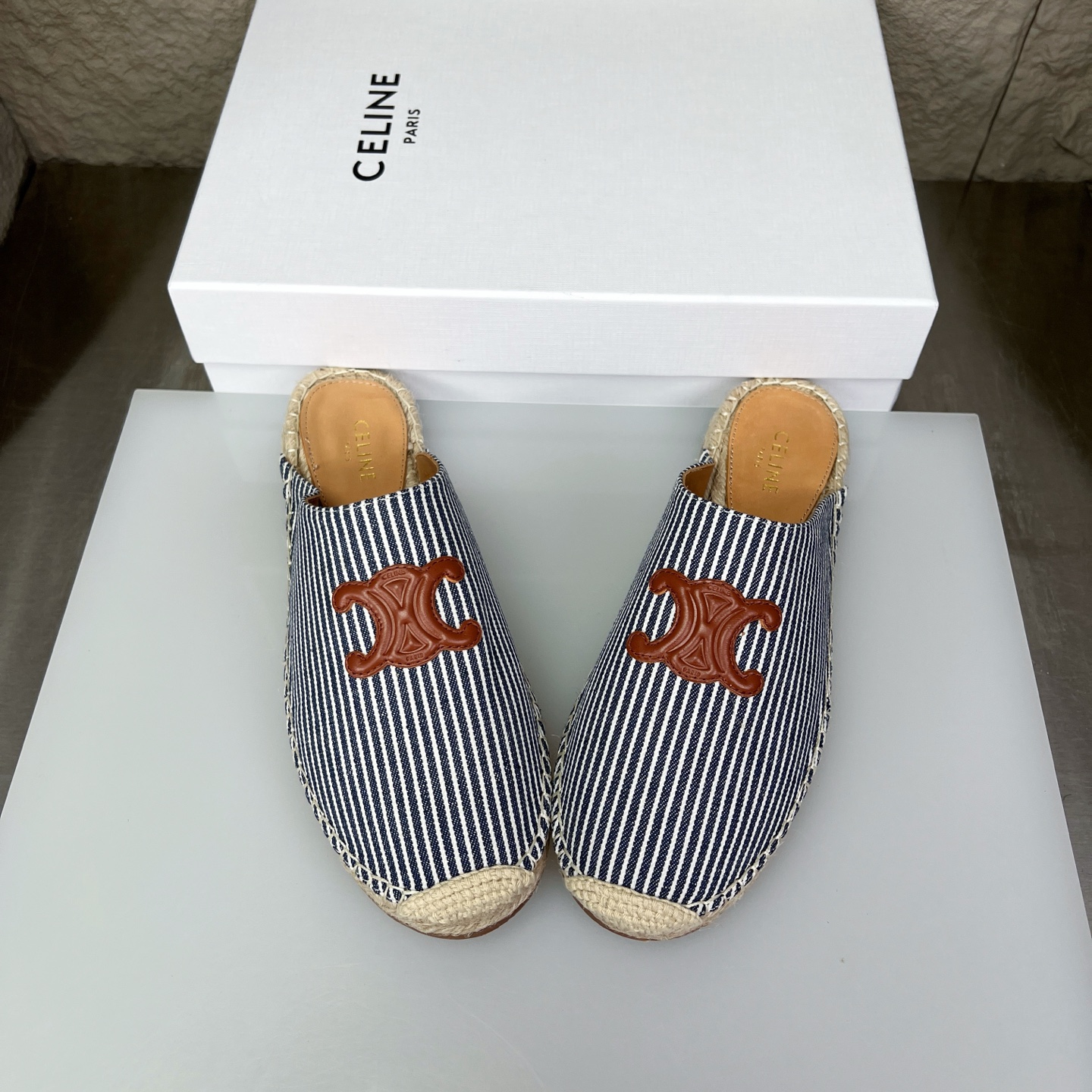 Celine Women's Espadrille Striped Mules with Triomphe Logo - Size 35-40 1 i1751631504198 3422 0 0