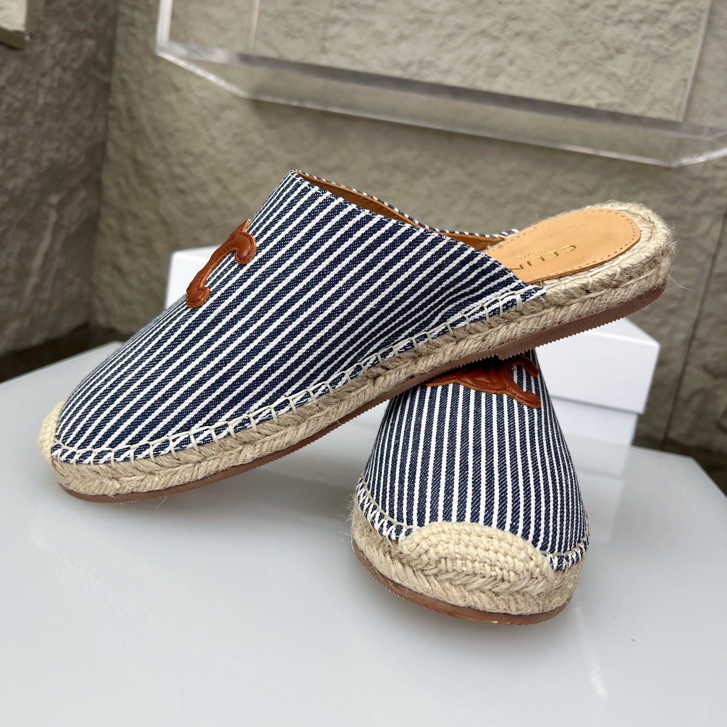 Celine Women's Espadrille Striped Mules with Triomphe Logo - Size 35-40 3 i1751631507533 1092 0 2