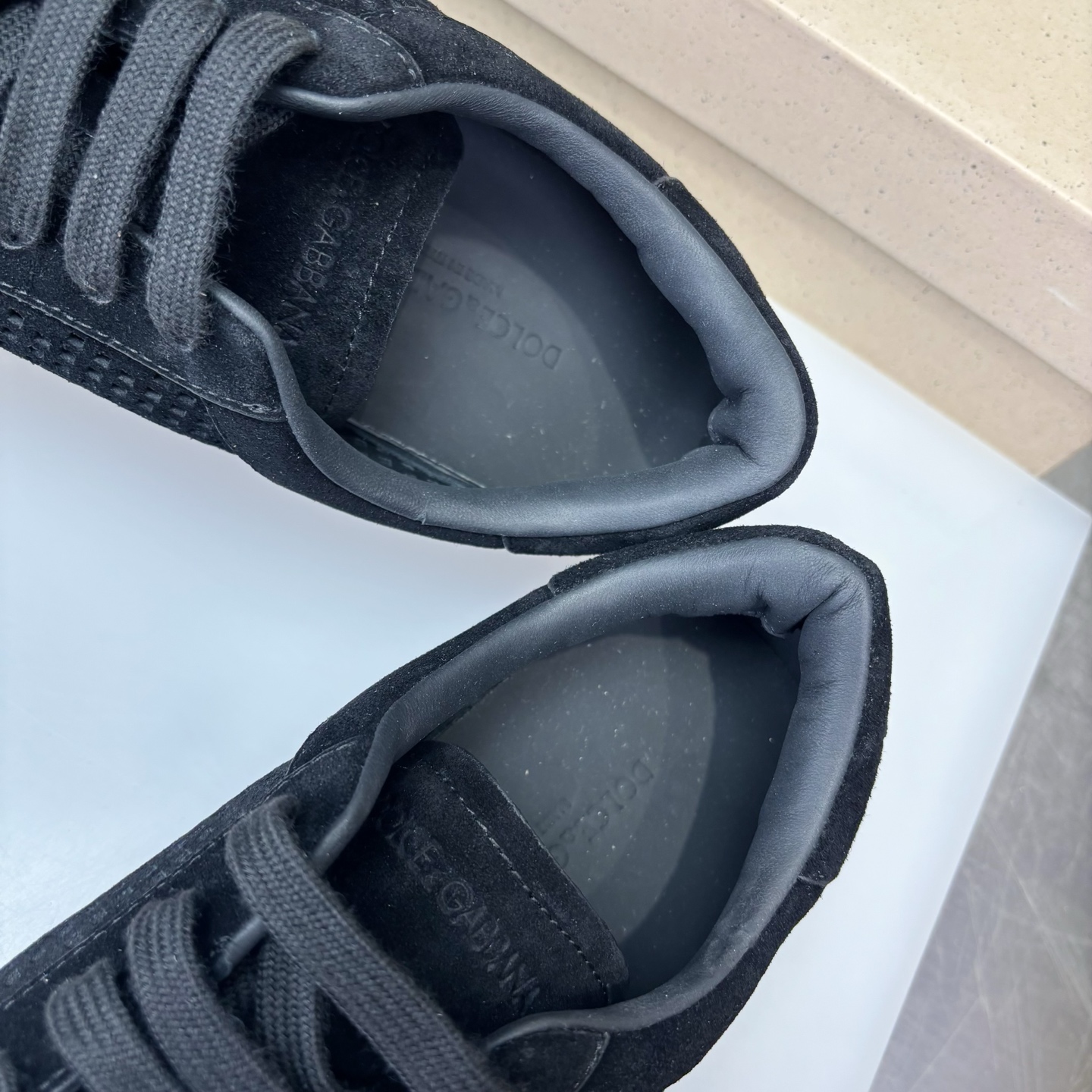 Dolce&Gabbana Black Suede Perforated Low-Top Sneakers, Sizes 39-44 Available 8 i1751708814880 6079 0 7