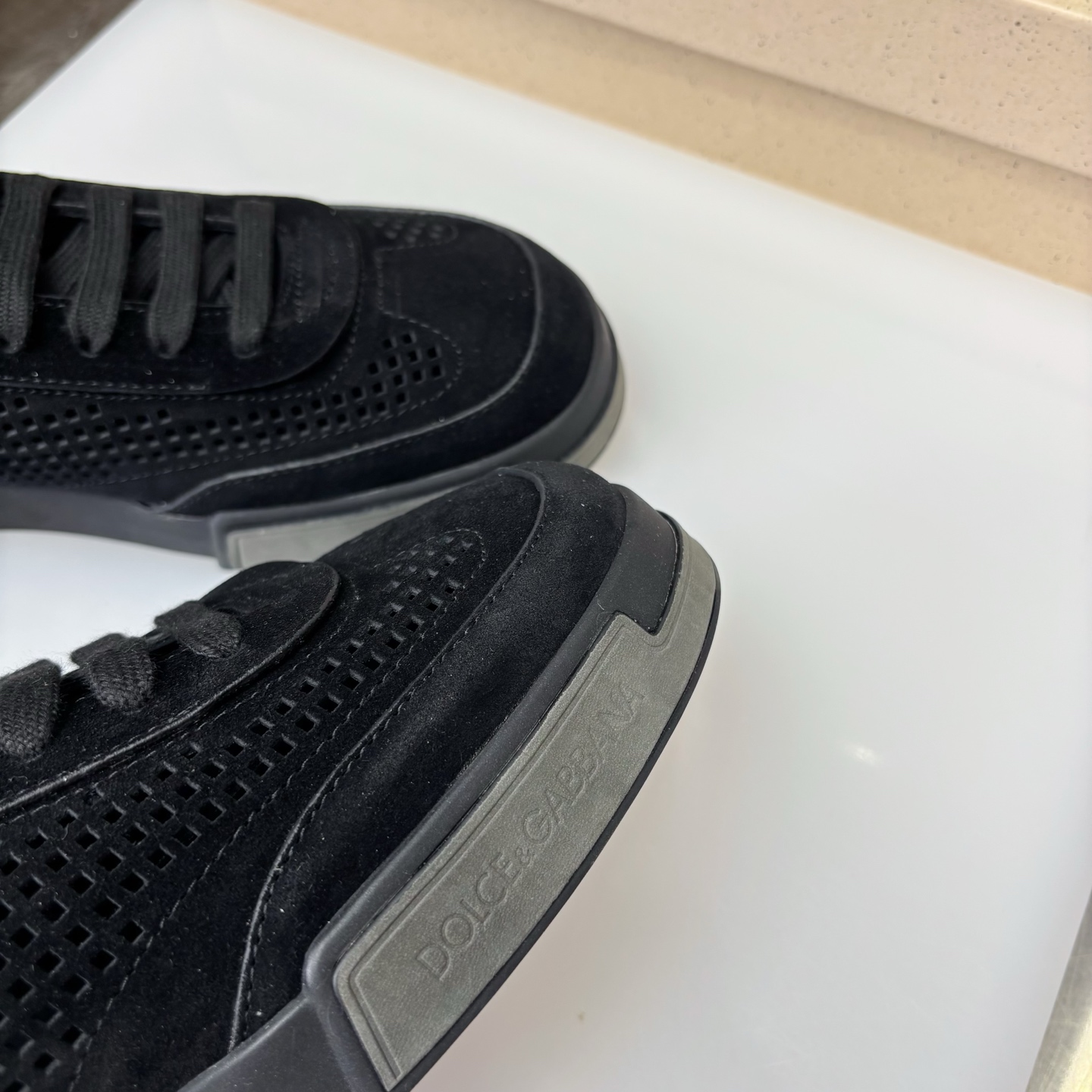 Dolce&Gabbana Black Suede Perforated Low-Top Sneakers, Sizes 39-44 Available 7 i1751708814880 8275 0 5