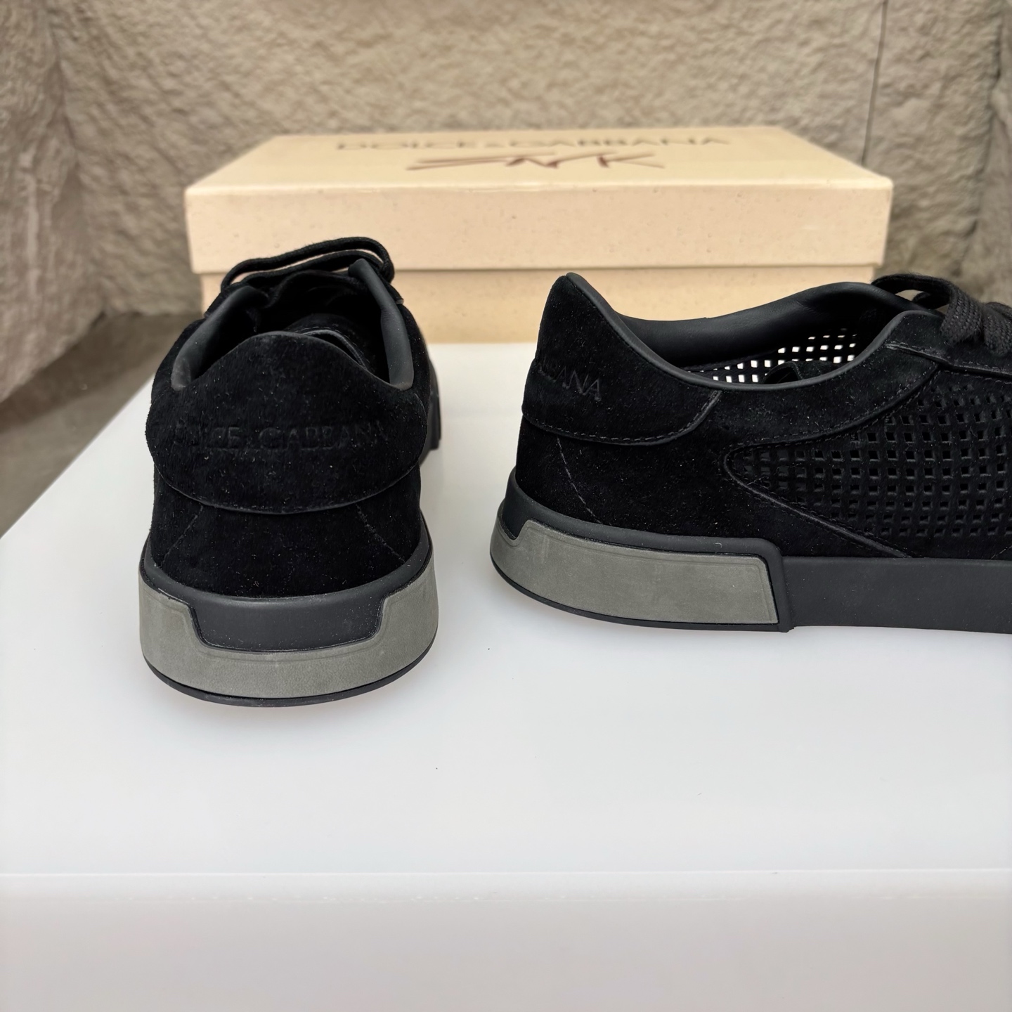 Dolce&Gabbana Black Suede Perforated Low-Top Sneakers, Sizes 39-44 Available 9 i1751708816588 7598 0 8