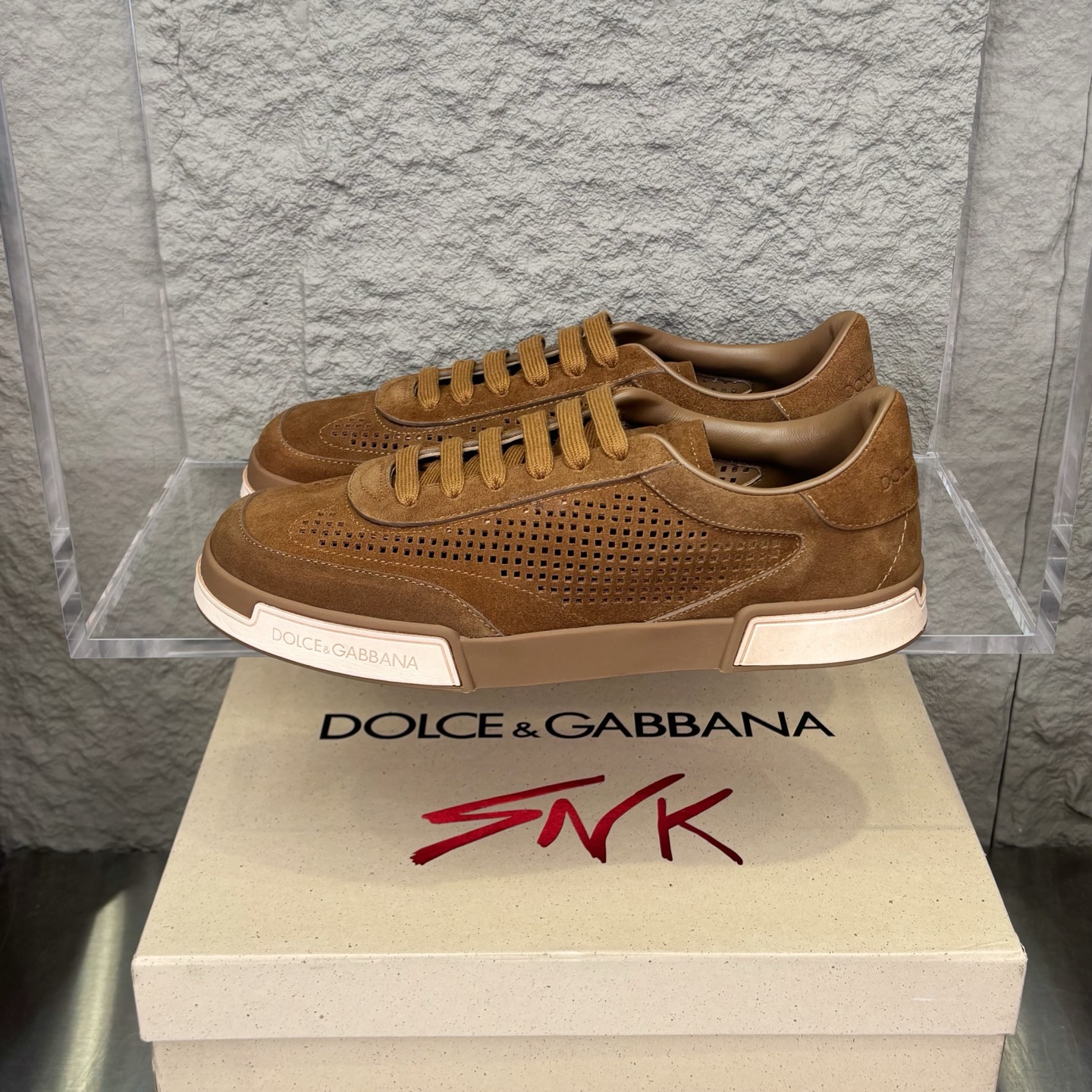 Dolce & Gabbana Men's Suede Leather Perforated Low-Top Sneakers 1 i1751708904790 1095 0 0