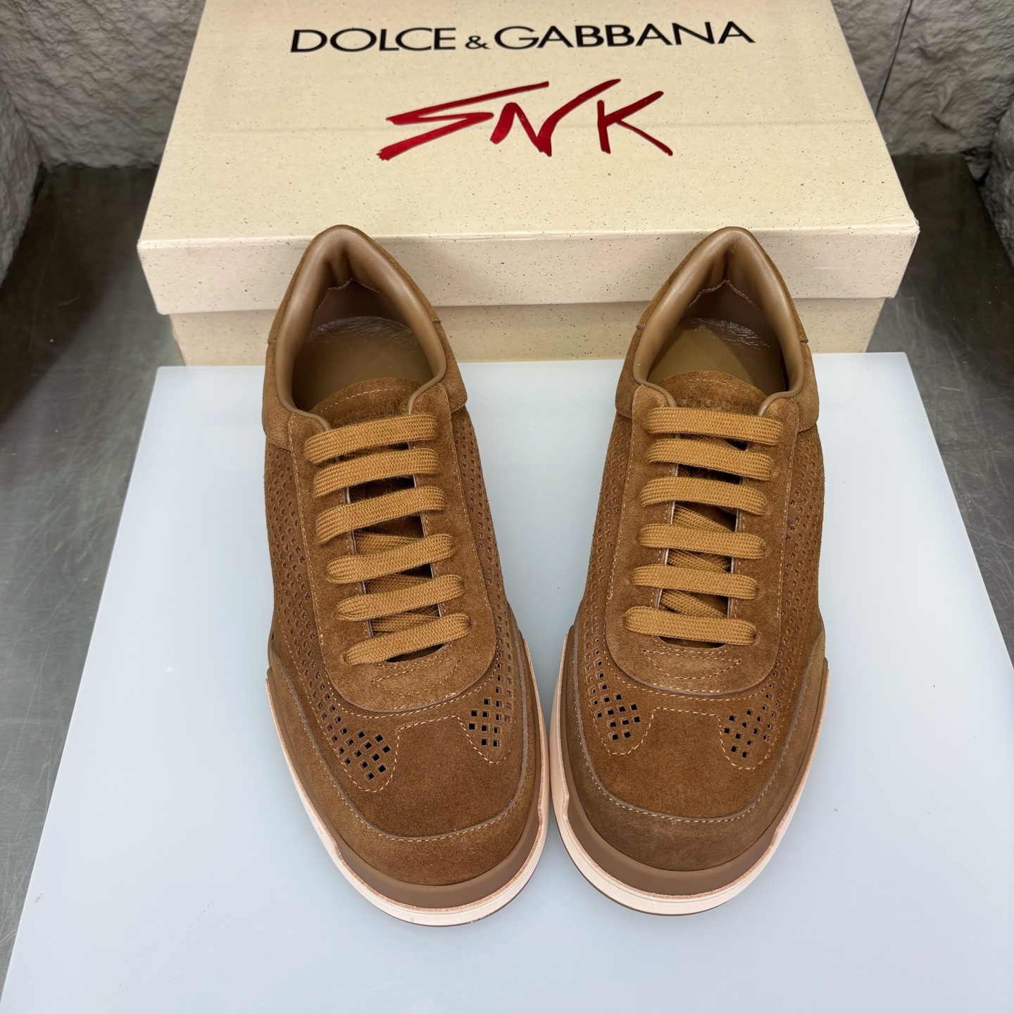 Dolce & Gabbana Men's Suede Leather Perforated Low-Top Sneakers 3 i1751708904867 2253 0 2