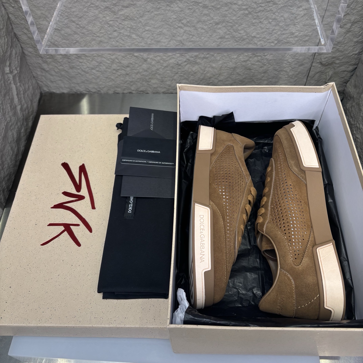 Dolce & Gabbana Men's Suede Leather Perforated Low-Top Sneakers 2 i1751708905136 5834 0 1