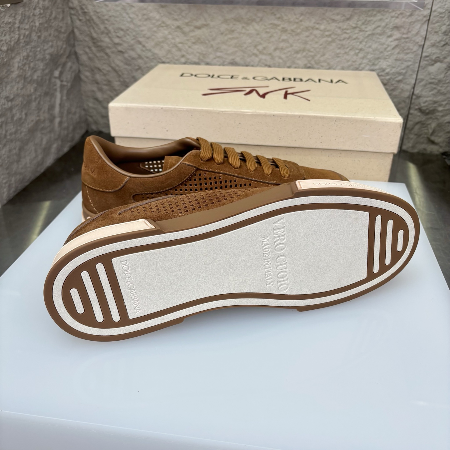 Dolce & Gabbana Men's Suede Leather Perforated Low-Top Sneakers 9 i1751708906488 7841 0 7