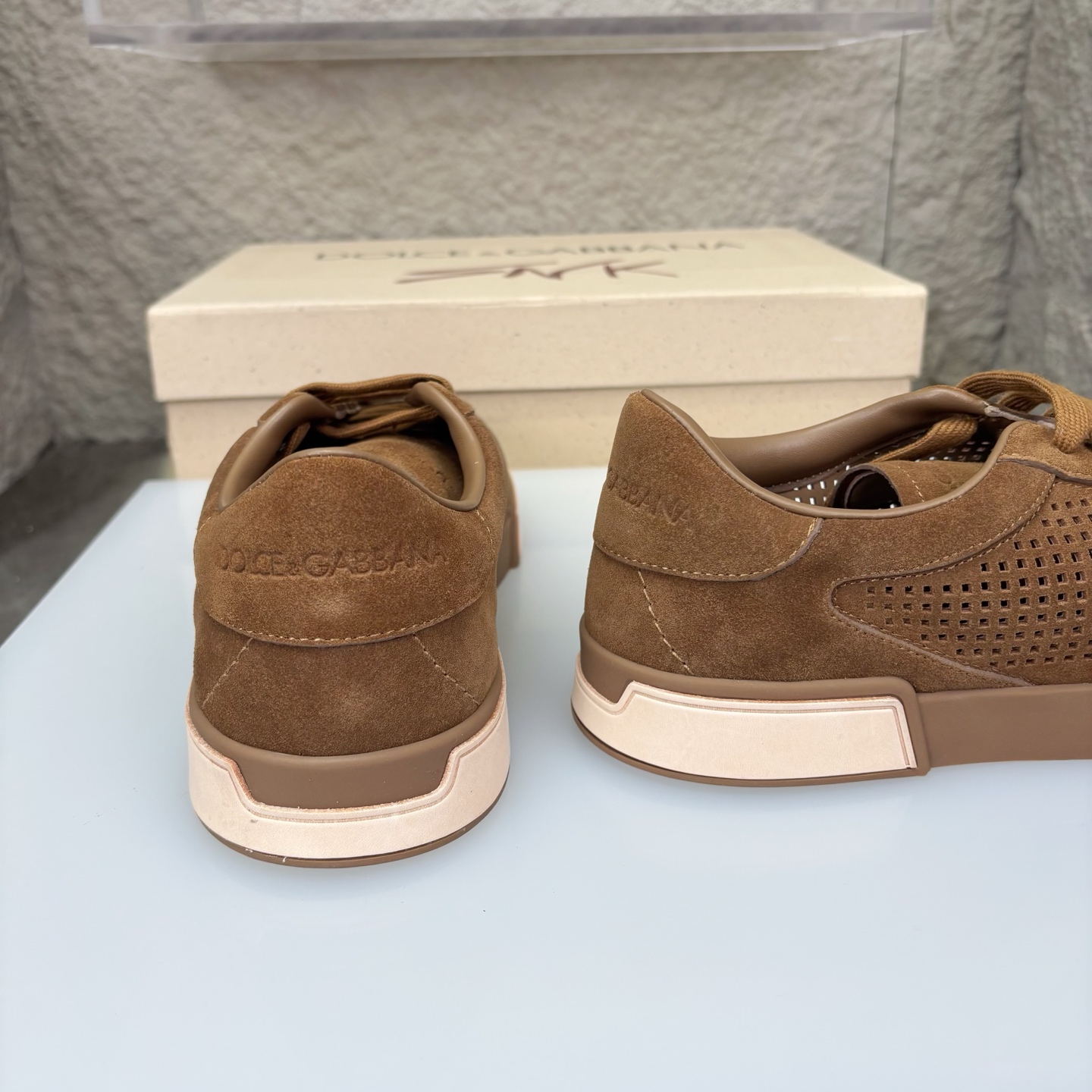Dolce & Gabbana Men's Suede Leather Perforated Low-Top Sneakers 8 i1751708906520 9992 0 6