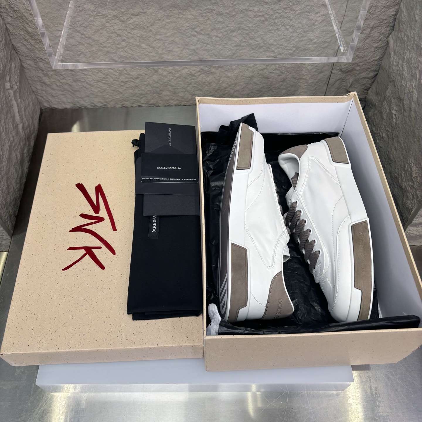 Dolce & Gabbana White Leather Sneakers with Suede Accents - Iconic Style 2 i1751708952110 5895 0 1