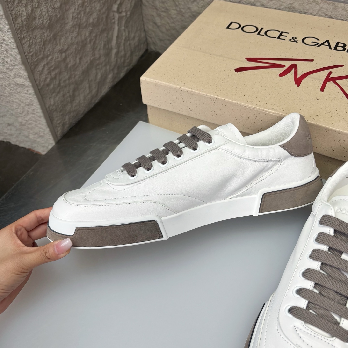 Dolce & Gabbana White Leather Sneakers with Suede Accents - Iconic Style 5 i1751708952191 5556 0 4
