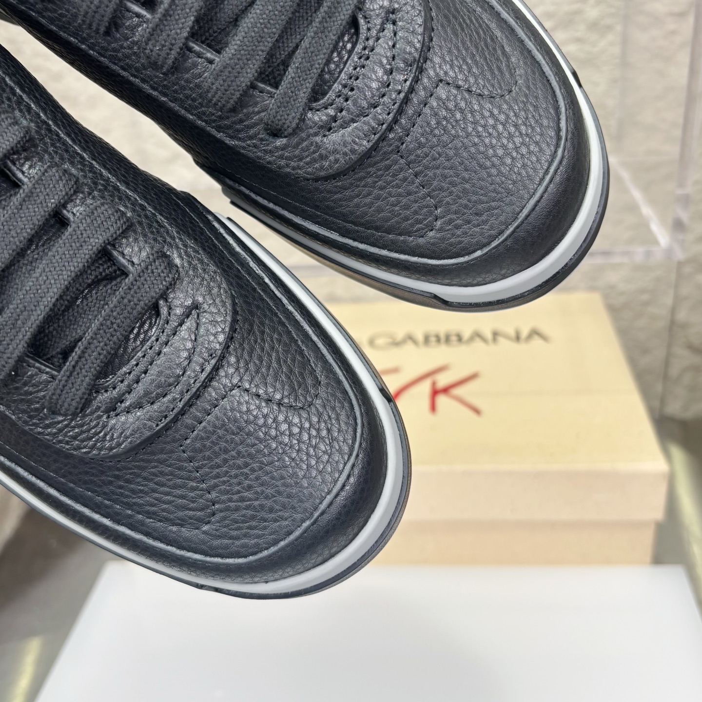 Dolce & Gabbana Men's Black Leather Casual Sneakers with White Rubber Sole 6 i1751709027140 571 0 5