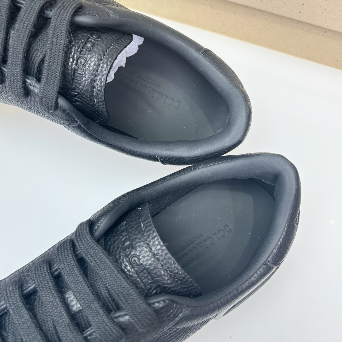 Dolce & Gabbana Men's Black Leather Casual Sneakers with White Rubber Sole 7 i1751709027197 745 0 6
