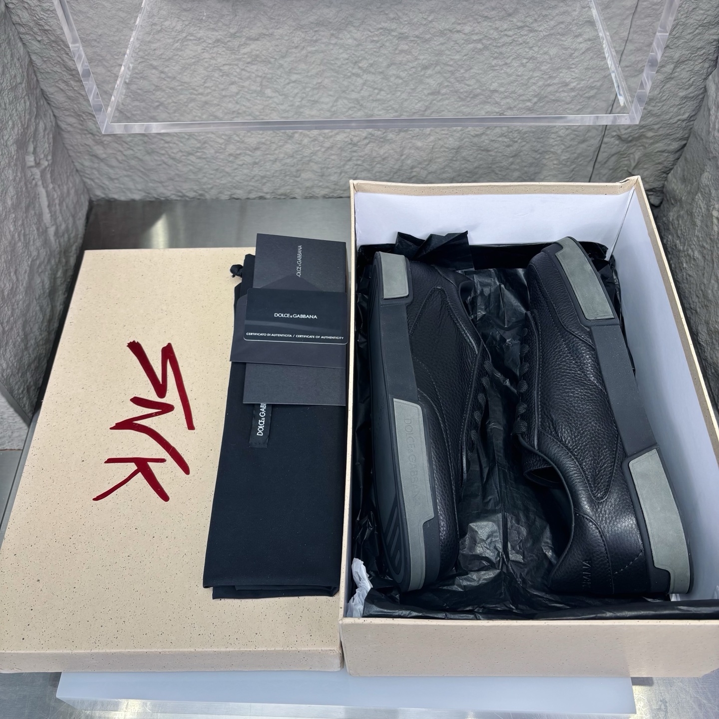 Dolce & Gabbana Leather Sneakers, Black Calfskin, Casual Style, Size 39-44 3 i1751709116062 9385 0 1