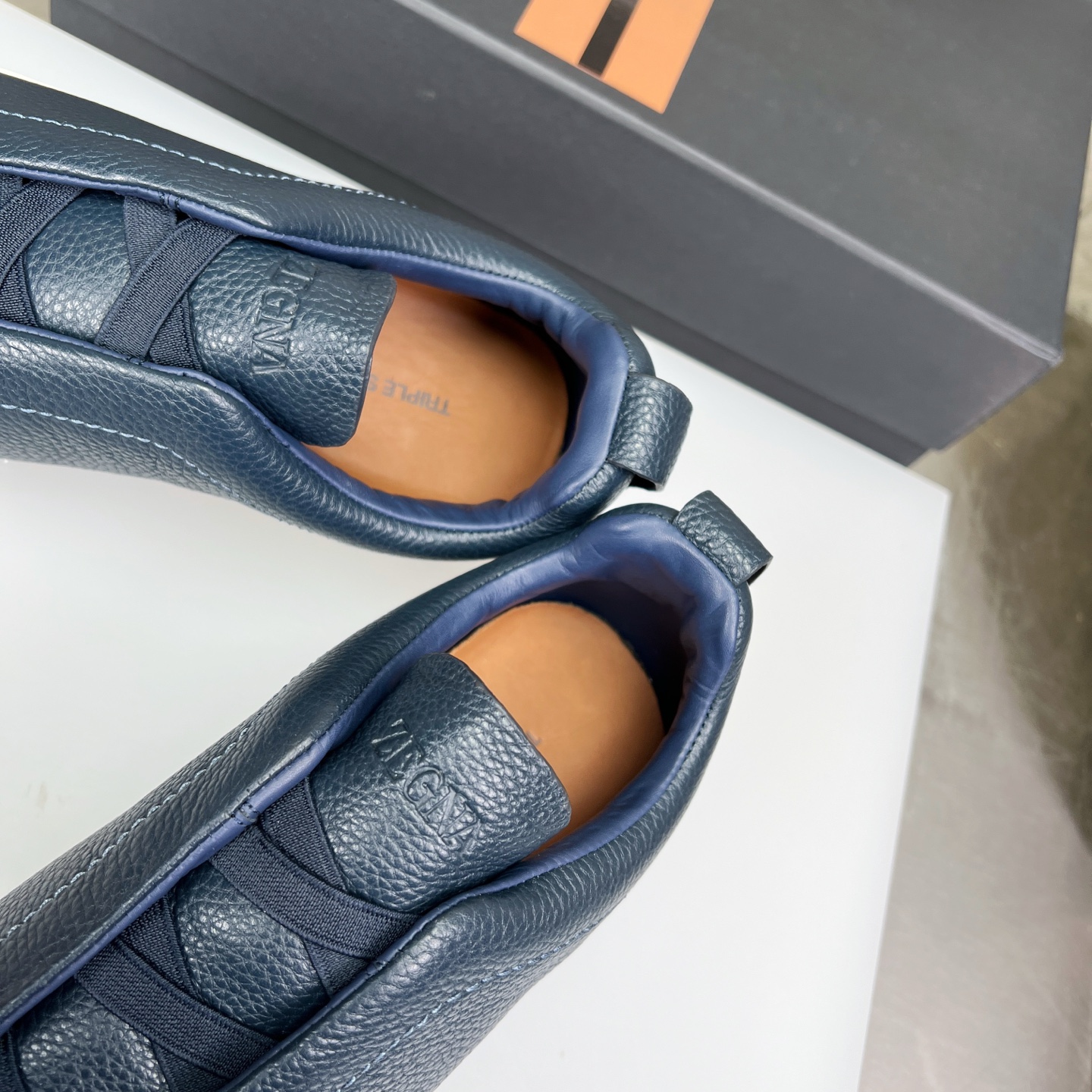Zegna Triple Stitch Leather Slip-On Sneakers, Luxurious & Comfortable 8 i1752163434349 6398 0 6