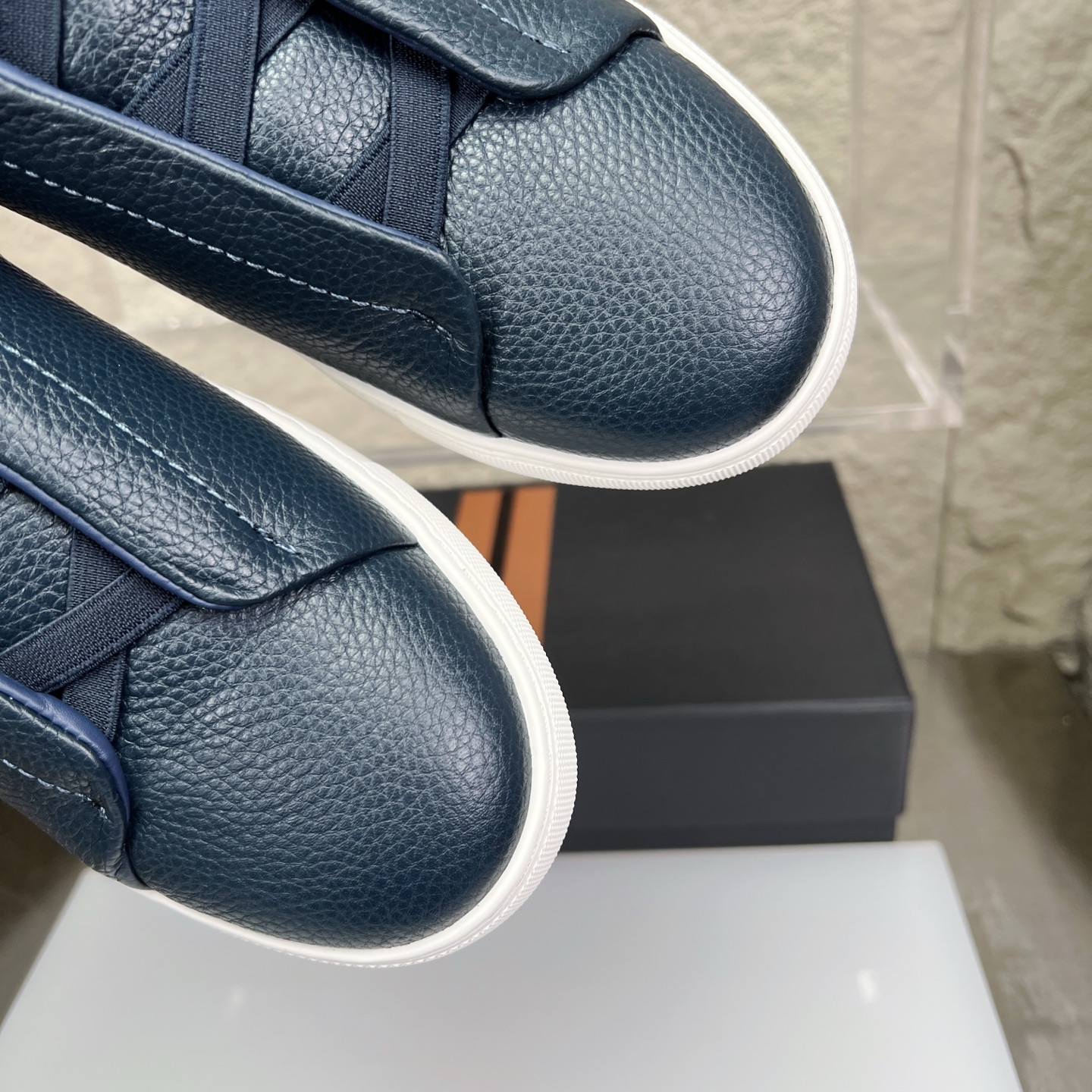 Zegna Triple Stitch Leather Slip-On Sneakers, Luxurious & Comfortable 7 i1752163435513 4000 0 5