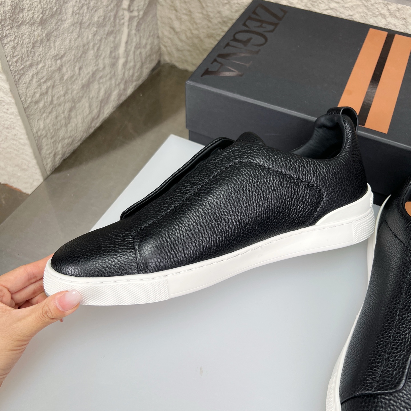 Zegna Triple Stitch Leather Sneakers - Luxurious Slip-On Style for Men 6 i1752163582164 8546 0 4