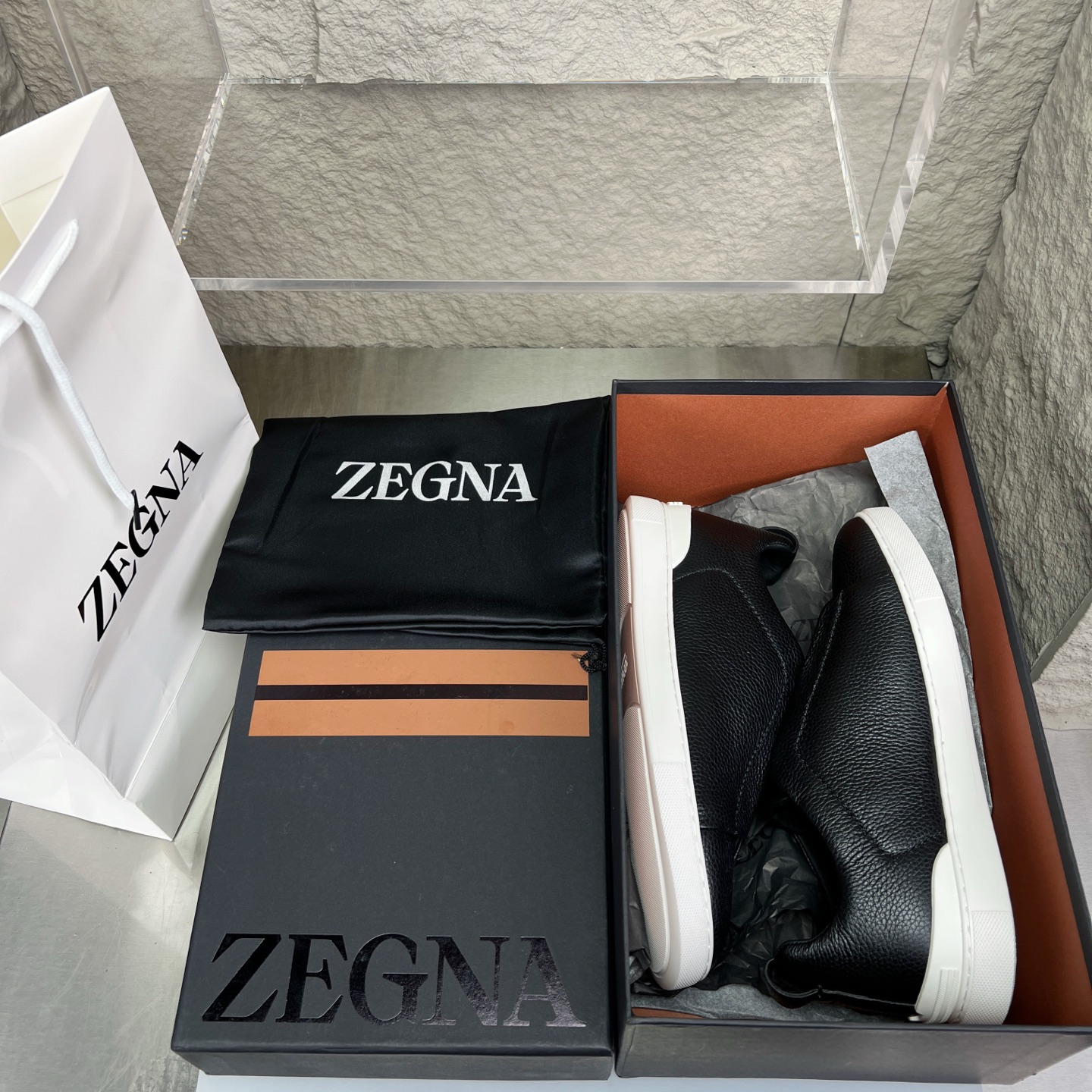 Zegna Triple Stitch Leather Sneakers - Luxurious Slip-On Style for Men 3 i1752163585788 5384 0 1