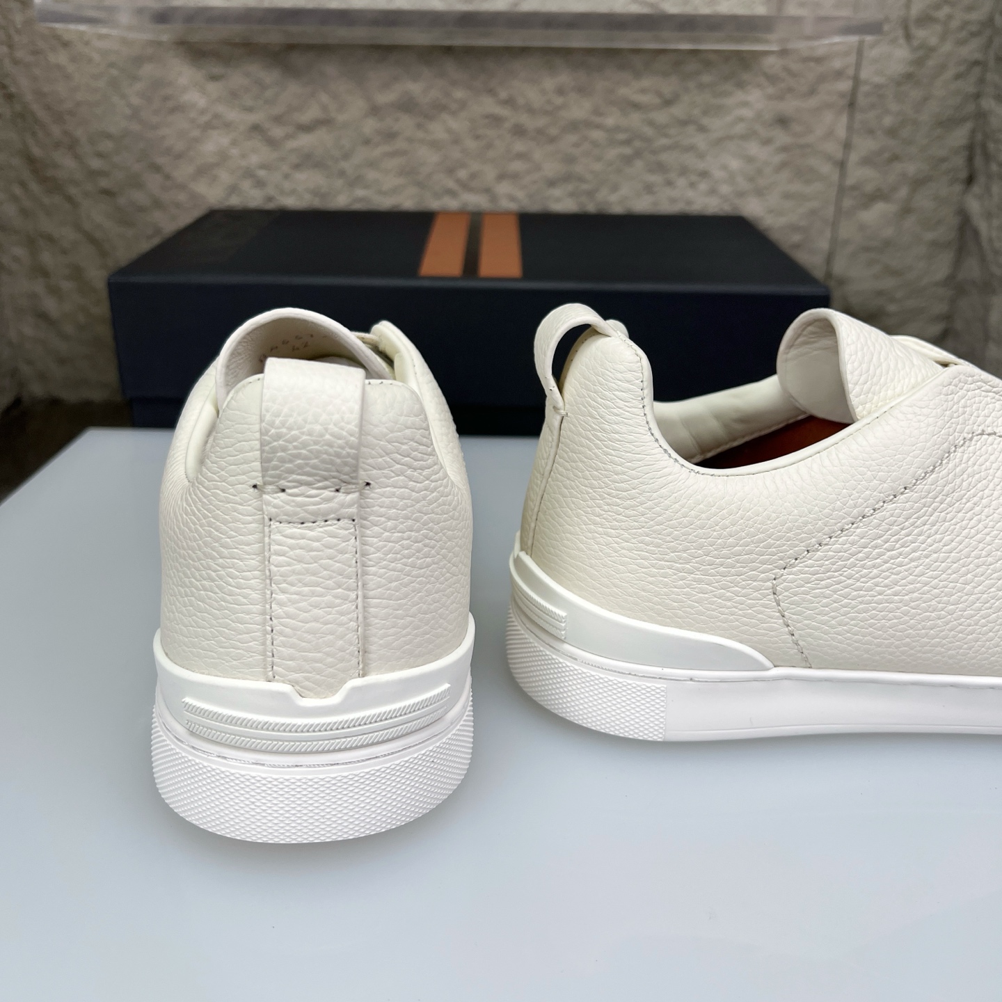 Zegna Triple Stitch Leather Sneakers - Slip-On Luxury Casual Shoes 8 i1752163731254 5250 0 6