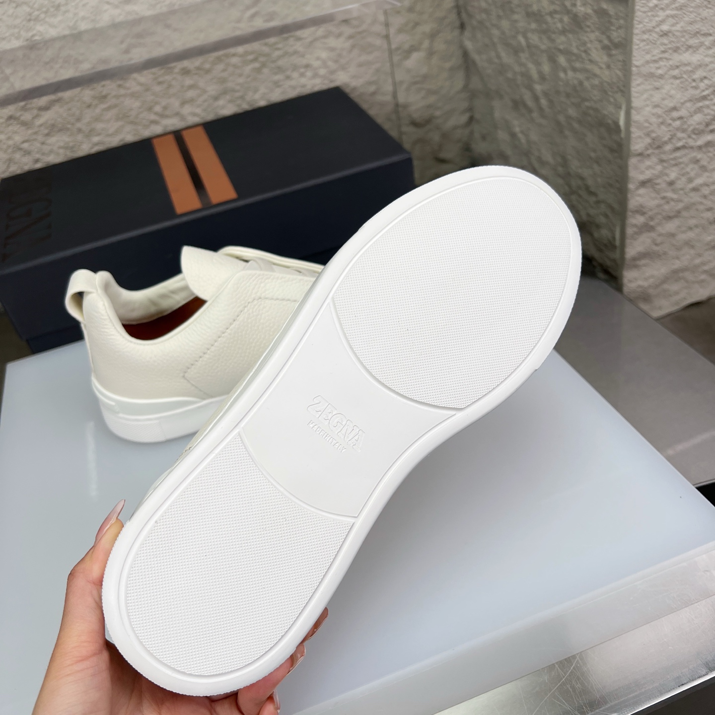 Zegna Triple Stitch Leather Sneakers - Slip-On Luxury Casual Shoes 9 i1752163732868 4587 0 7