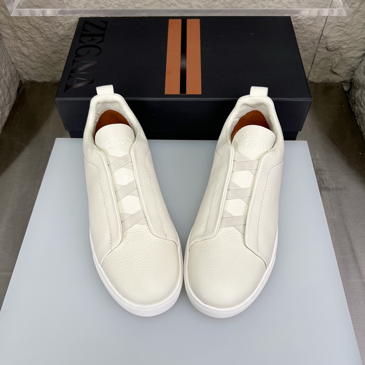 Zegna Triple Stitch Leather Sneakers - Slip-On Luxury Casual Shoes 3 i1752163732872 4851 0 2