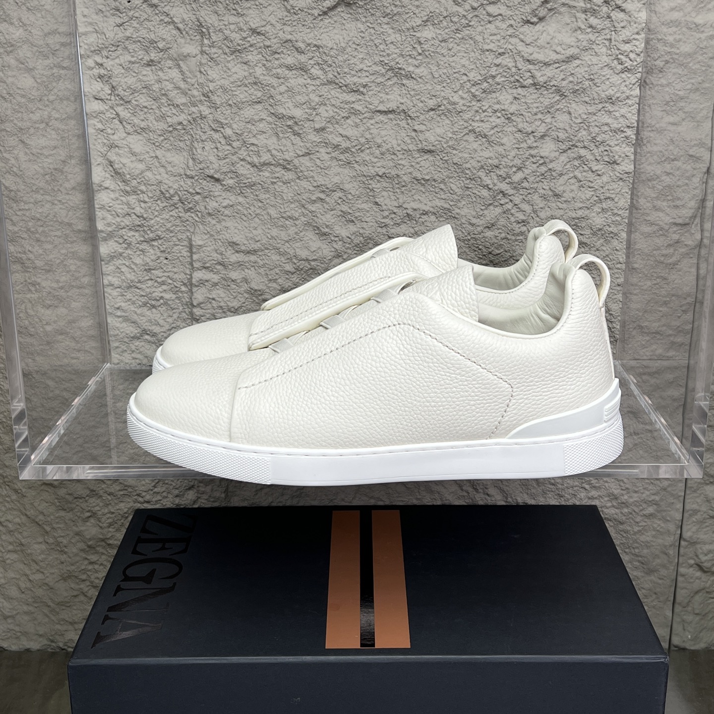 Zegna Triple Stitch Leather Sneakers - Slip-On Luxury Casual Shoes 1 i1752163732966 7909 0 0