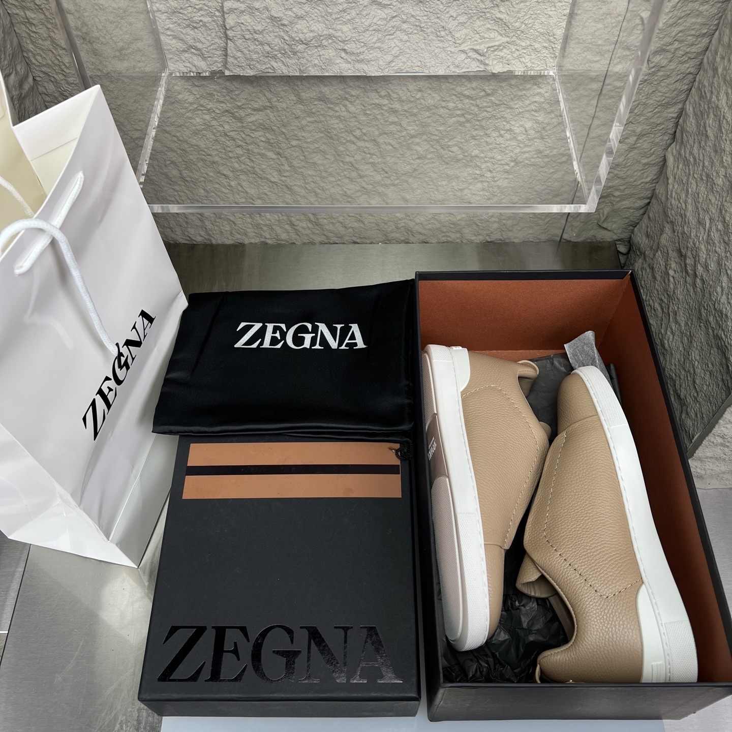 Zegna Triple Stitch Leather Sneakers - Luxurious Slip-On Style, New Colors! 2 i1752164033745 42 0 1