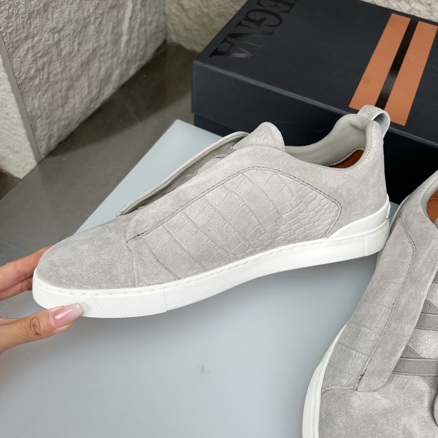 Zegna Triple Stitch Slip-On Sneaker - New Color, Premium Leather, Comfortable Fit 5 i1752164400921 6281 0 4