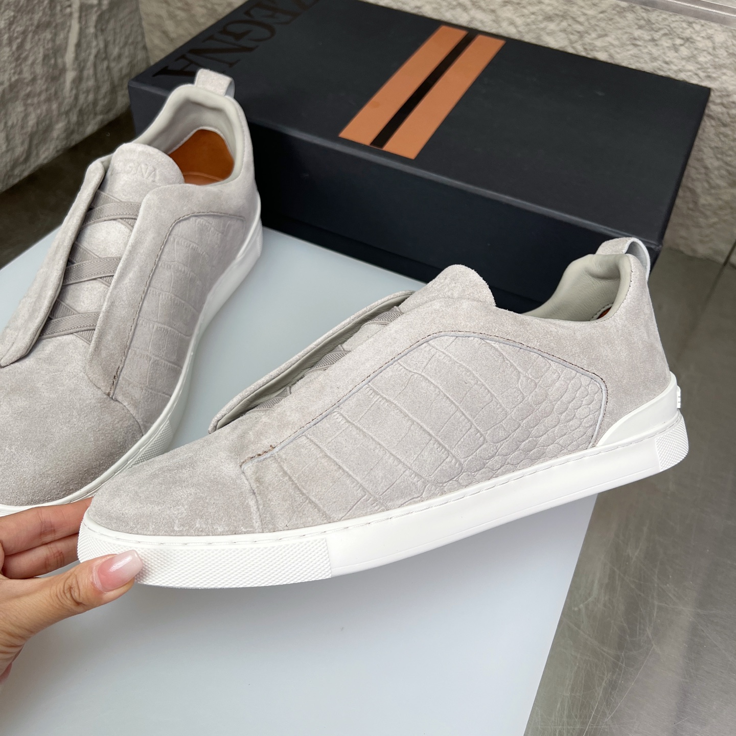 Zegna Triple Stitch Slip-On Sneaker - New Color, Premium Leather, Comfortable Fit 4 i1752164400969 8717 0 3