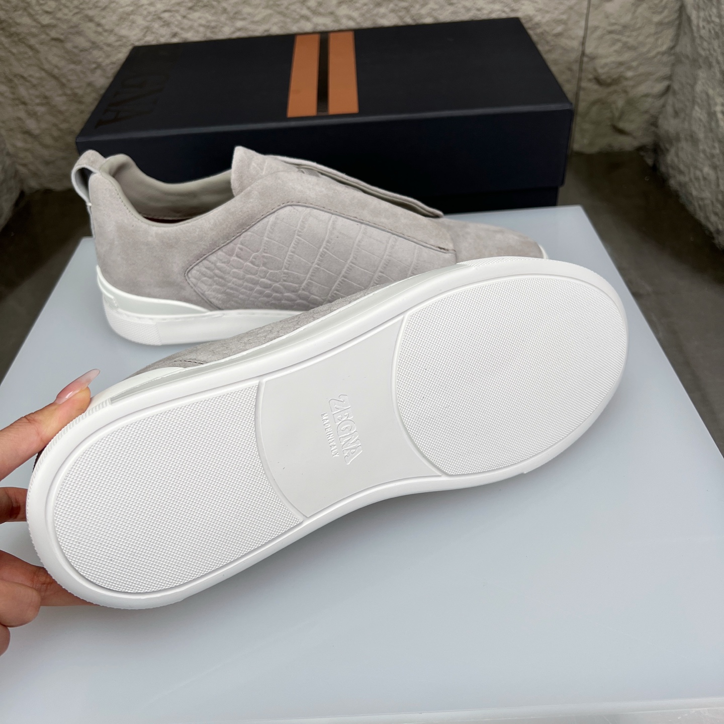 Zegna Triple Stitch Slip-On Sneaker - New Color, Premium Leather, Comfortable Fit 9 i1752164402593 949 0 8