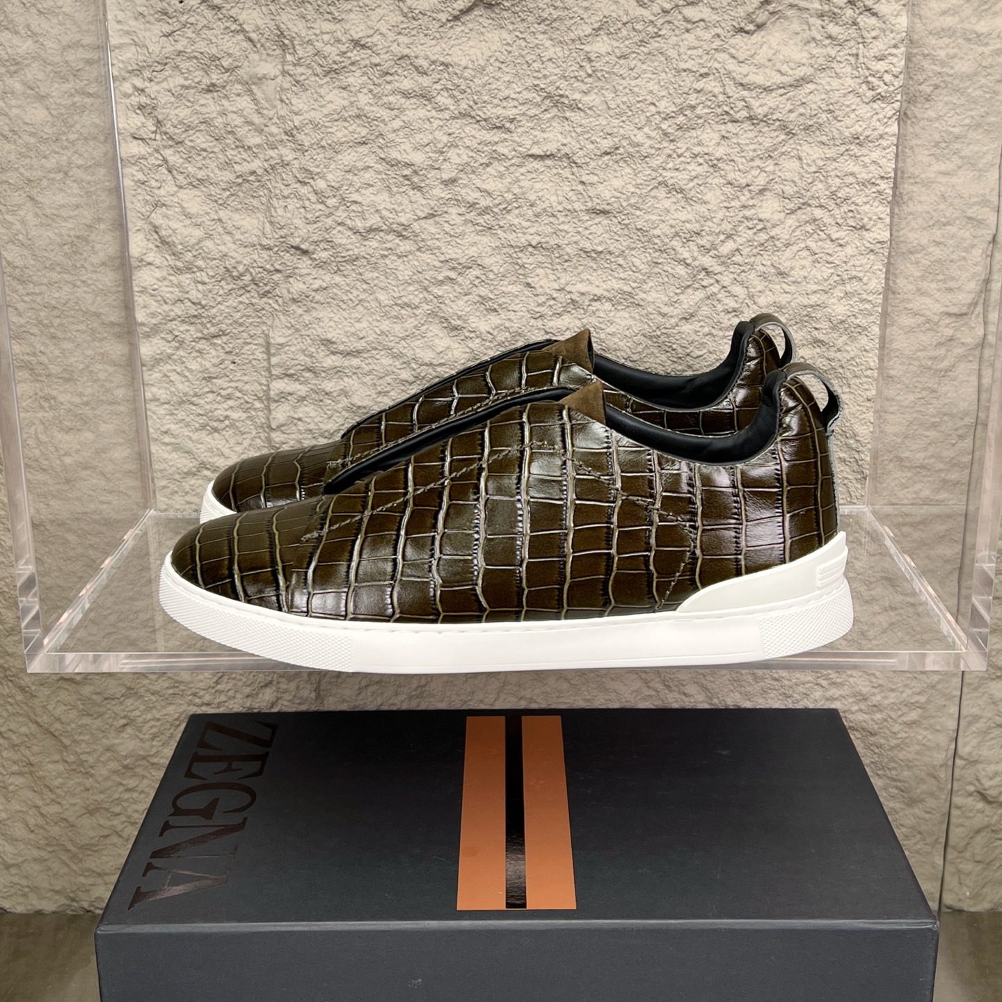 Zegna Triple Stitch Leather Slip-On Sneakers - Luxurious Comfort & Style 2 i1752164452293 2937 0 0