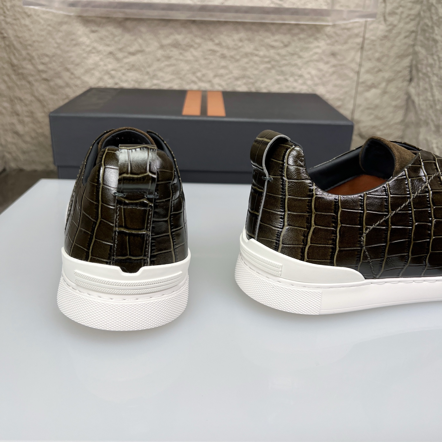 Zegna Triple Stitch Leather Slip-On Sneakers - Luxurious Comfort & Style 9 i1752164453587 762 0 7