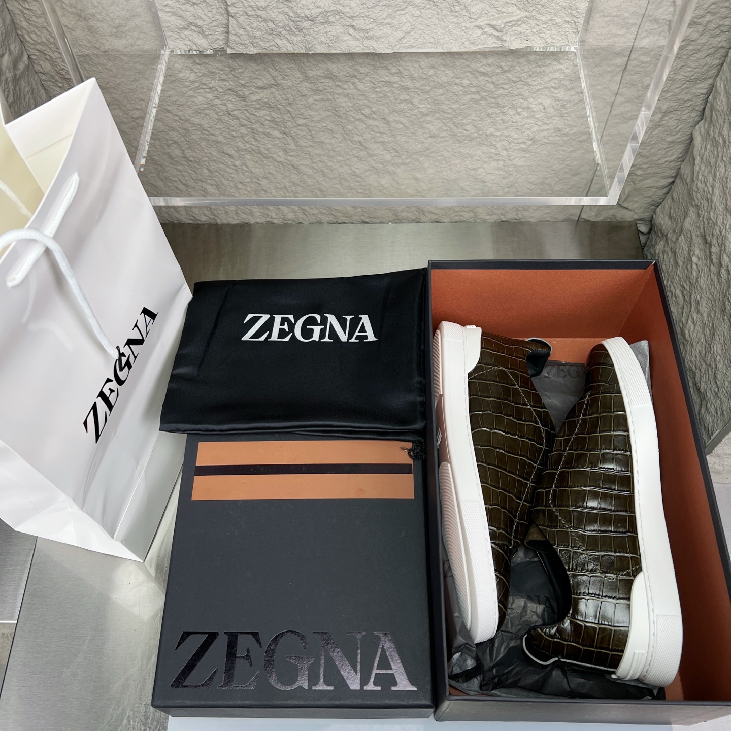 Zegna Triple Stitch Leather Slip-On Sneakers - Luxurious Comfort & Style 3 i1752164455344 9093 0 1