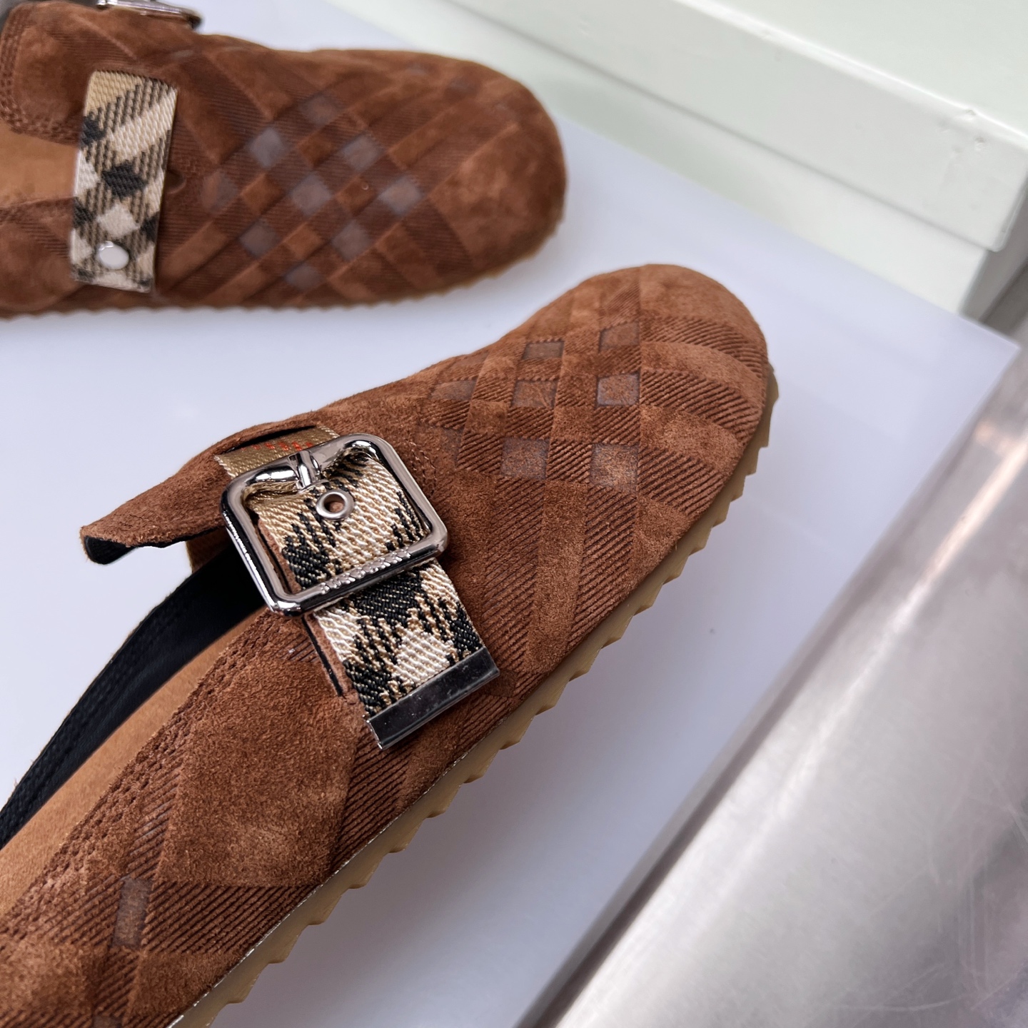 Burberry Urchin Check Suede Mules, Slides, Clogs, and Sandals 6 i1752165575047 6454 0 4