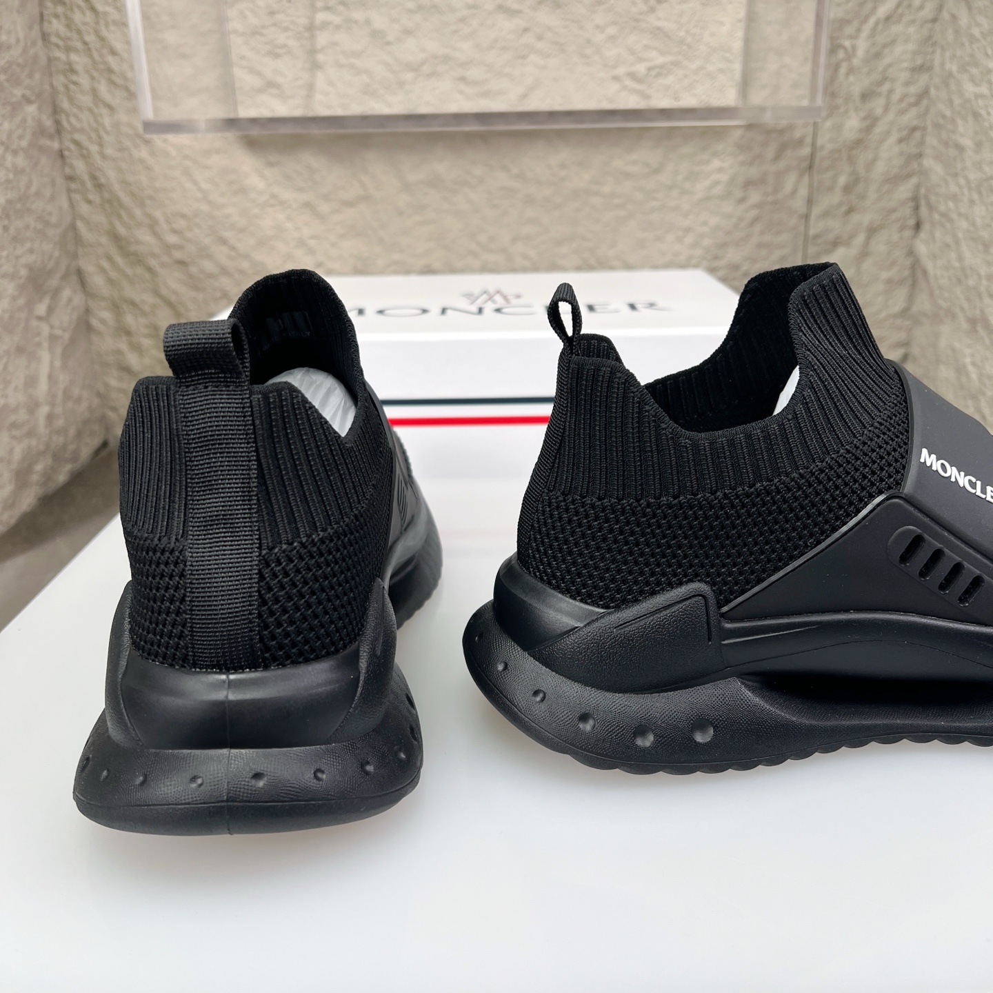 Moncler Men's Black Knitted Slip-On Sneakers - Breathable & Comfortable 9 i1752336929182 8132 0 7