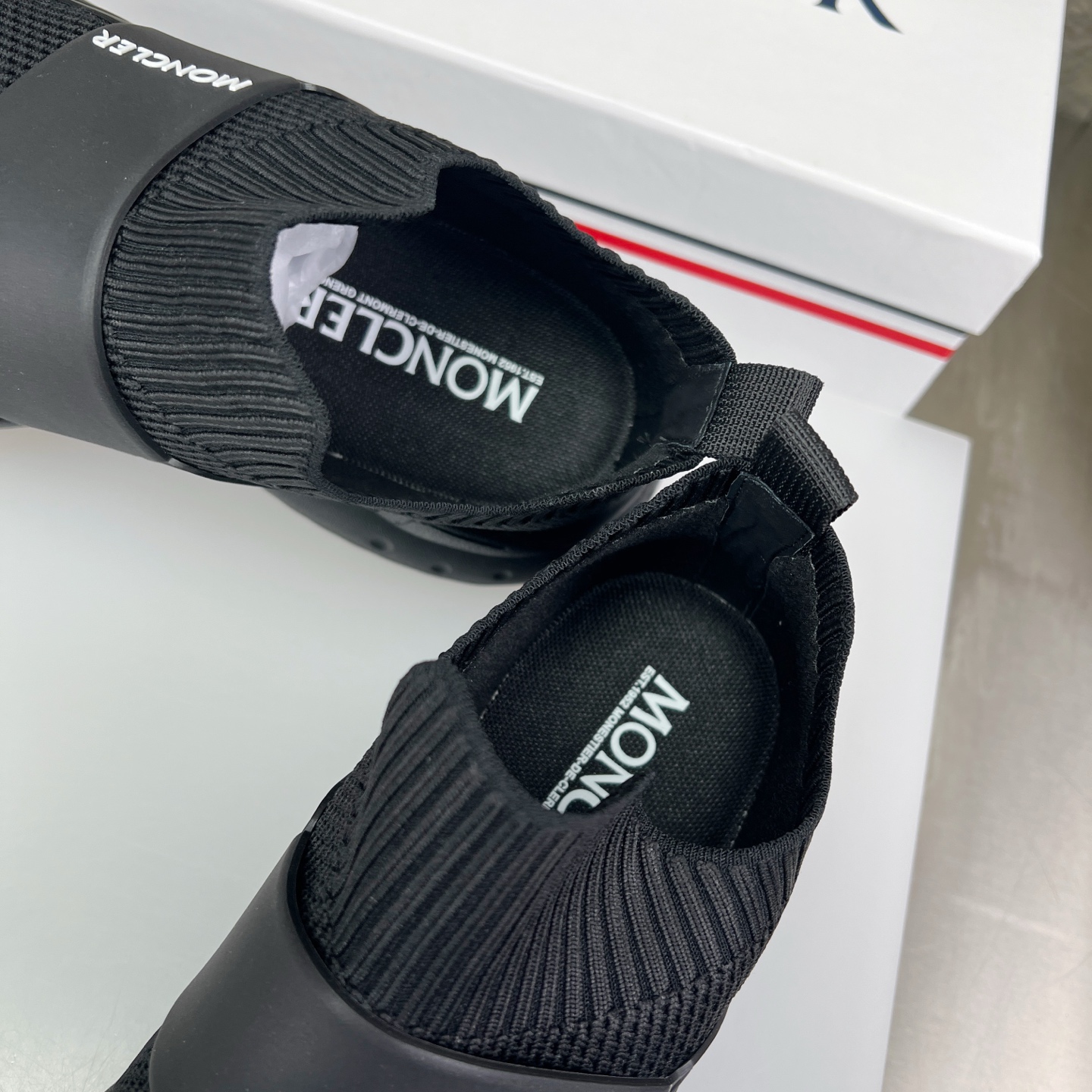 Moncler Men's Black Knitted Slip-On Sneakers - Breathable & Comfortable 8 i1752336932640 3701 0 6