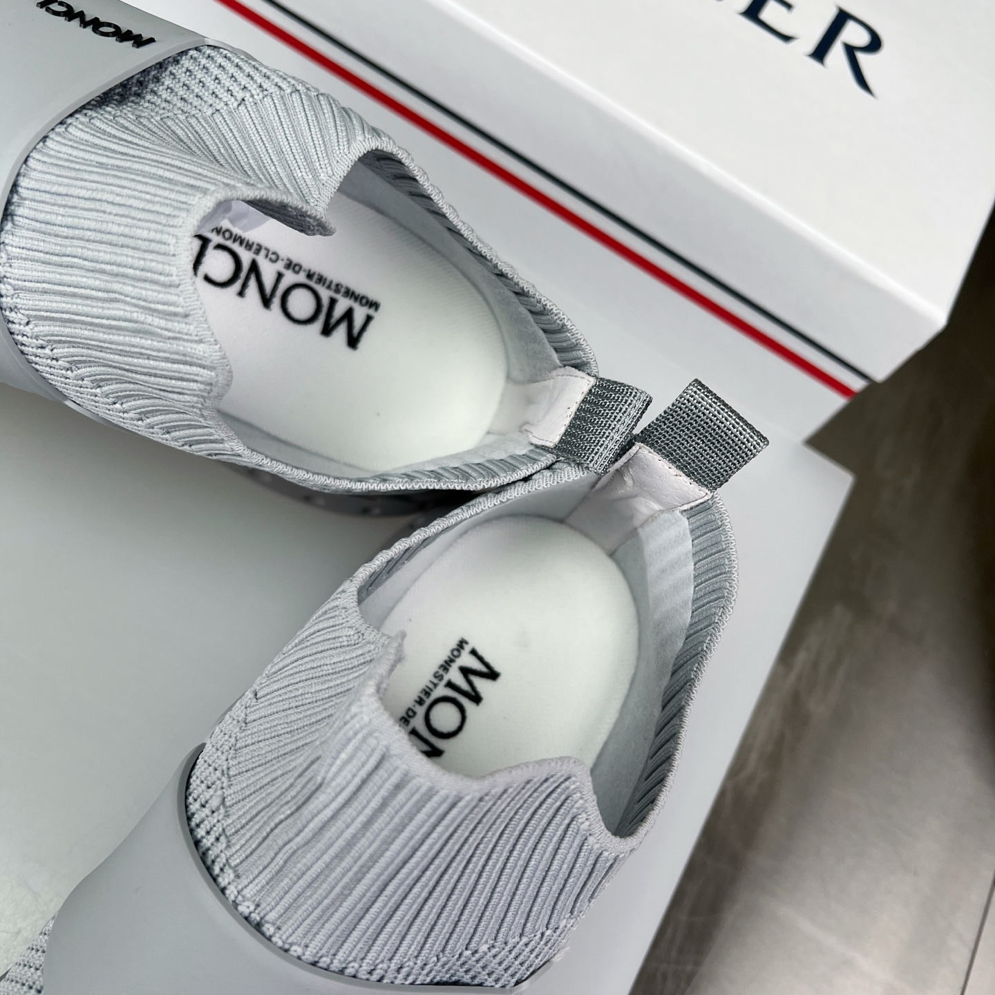 Moncler Men's White Knitted Slip-On Sneakers - Lightweight & Breathable 7 i1752337018803 826 0 6
