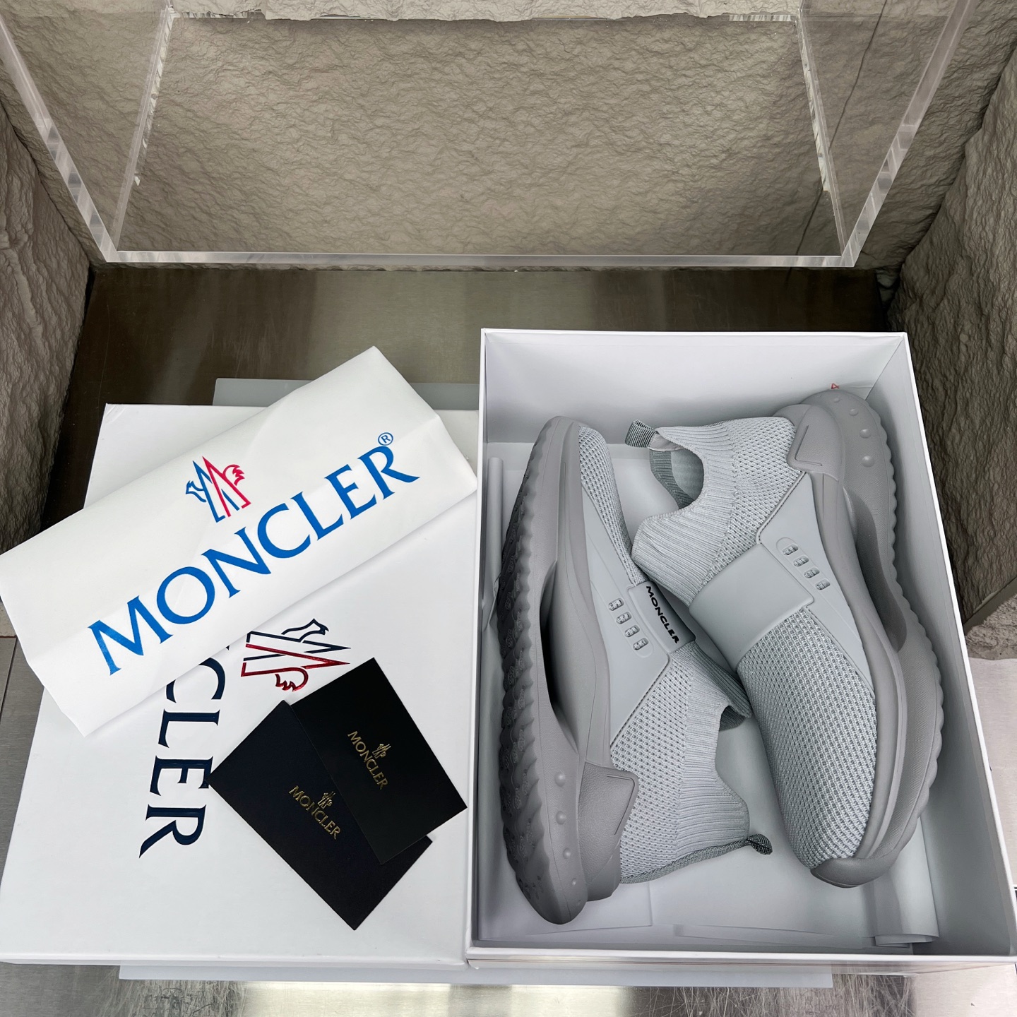 Moncler Men's White Knitted Slip-On Sneakers - Lightweight & Breathable 2 i1752337021277 1583 0 1