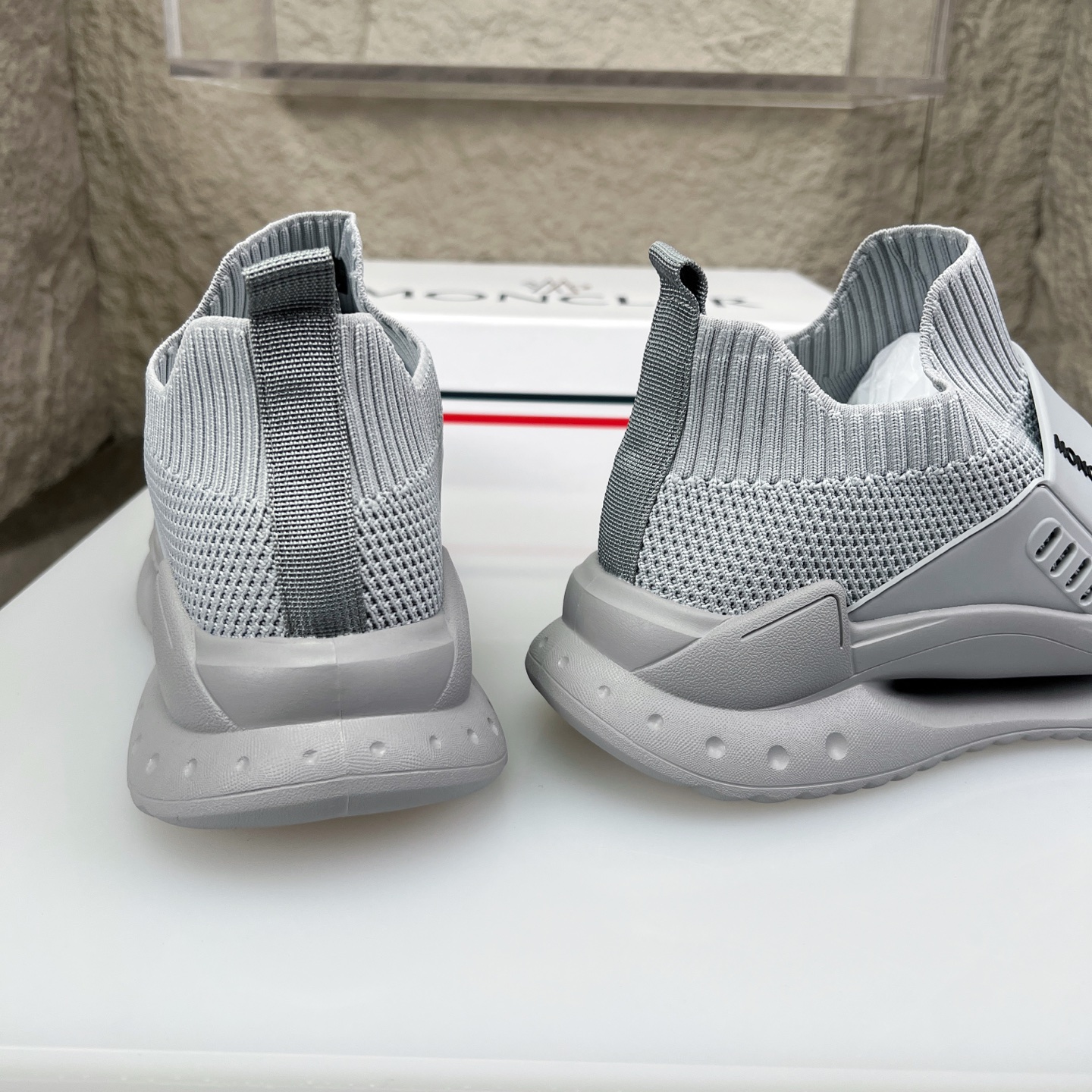 Moncler Men's White Knitted Slip-On Sneakers - Lightweight & Breathable 8 i1752337021279 5966 0 7