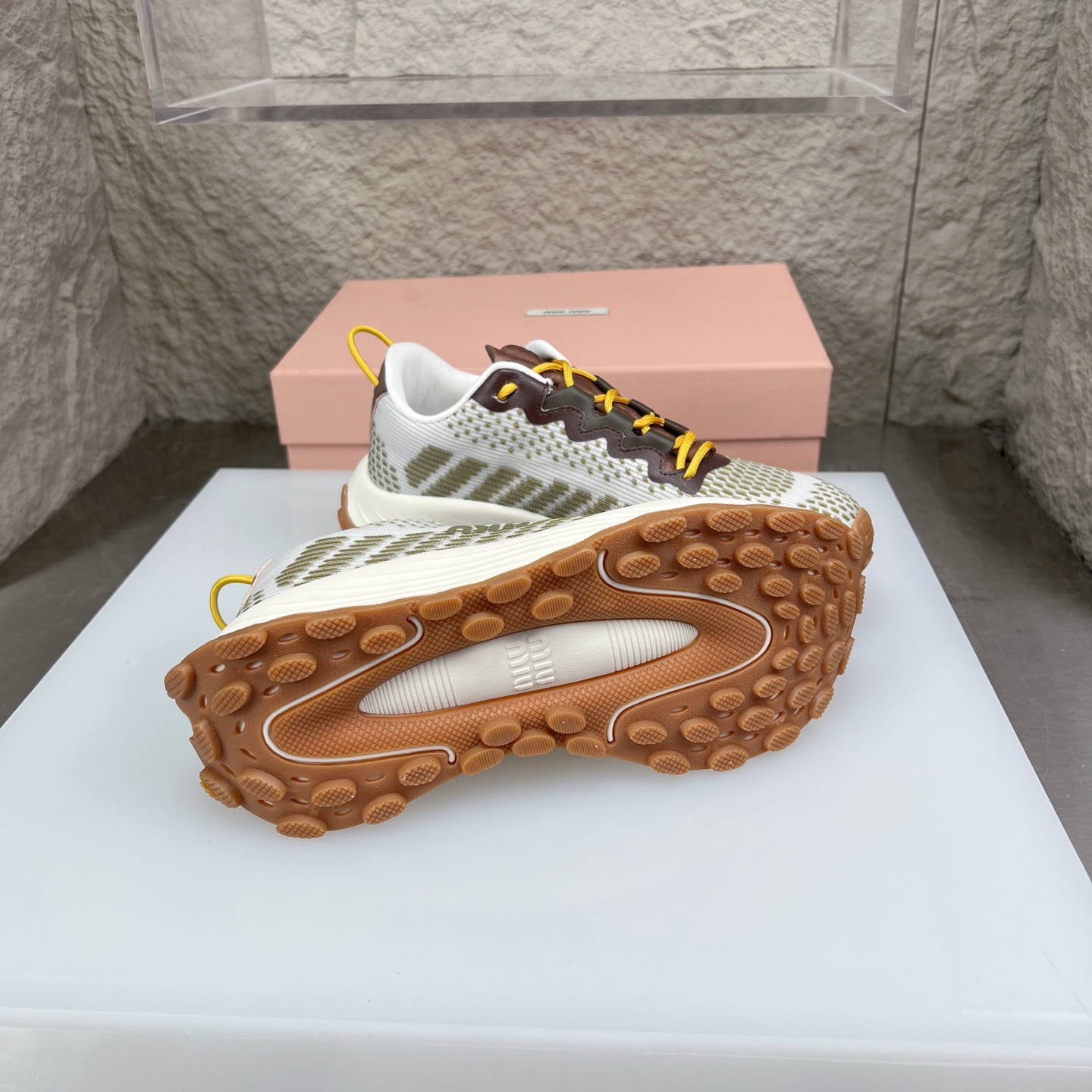 Miu Miu Knit Mesh Chunky Sole Sneakers - Lightweight & Comfortable 9 i1752422285599 7056 0 7