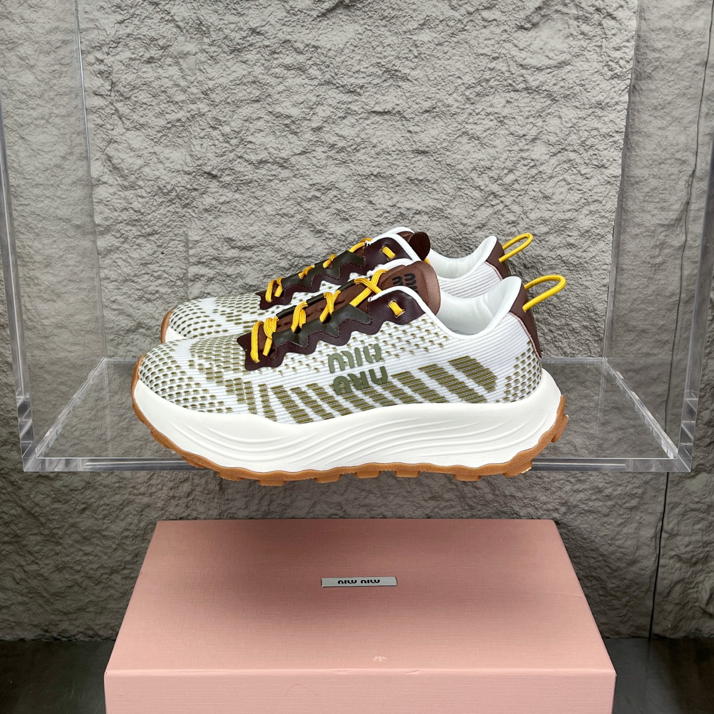 Miu Miu Knit Mesh Chunky Sole Sneakers - Lightweight & Comfortable 1 i1752422285608 600 0 0