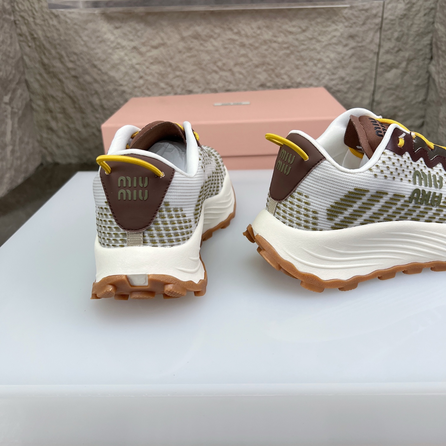 Miu Miu Knit Mesh Chunky Sole Sneakers - Lightweight & Comfortable 8 i1752422285609 4185 0 6